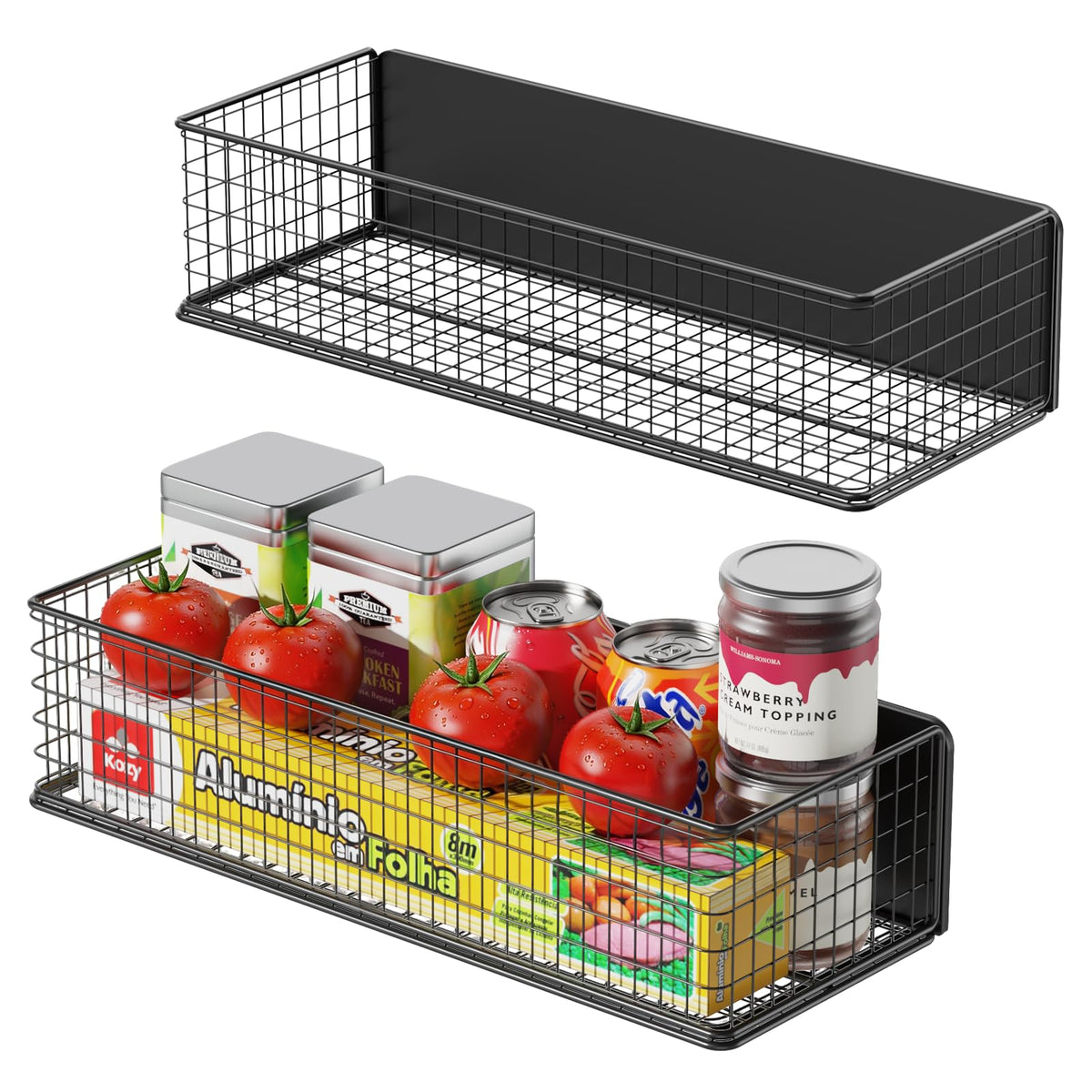 2Pack Magnetic Basket Organizer Holder for Fridge (2 Count)