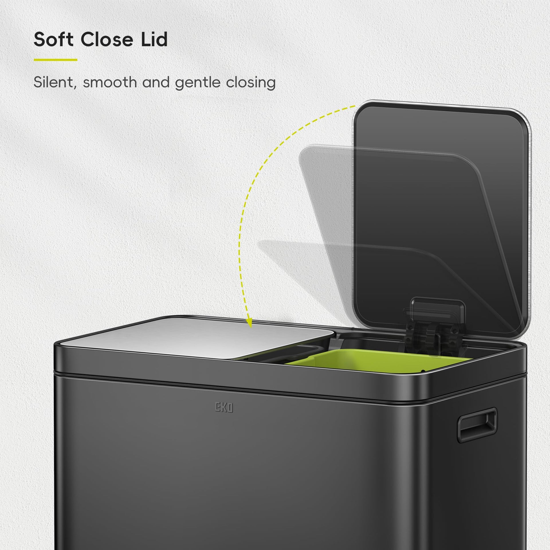 Edison 8+8 Gallon Dual Trash Can for Recycling and Trash