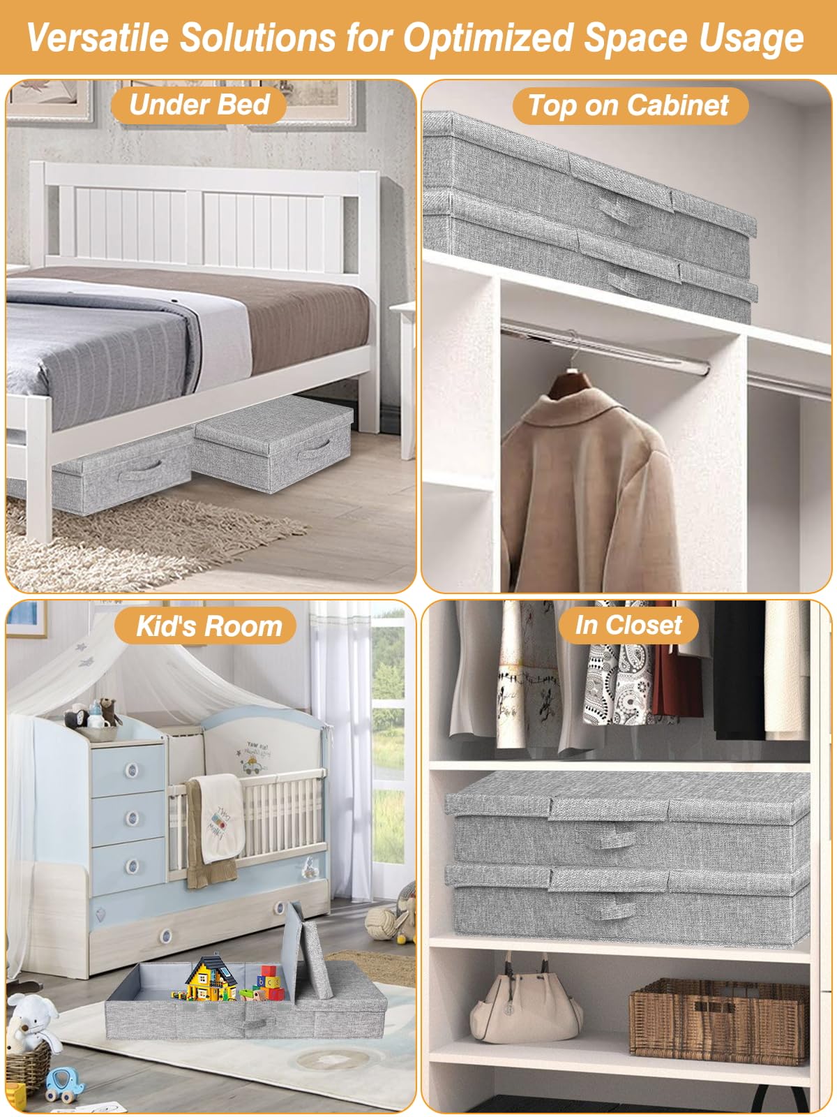 6 in Tall Under Bed Storage Containers with Lids