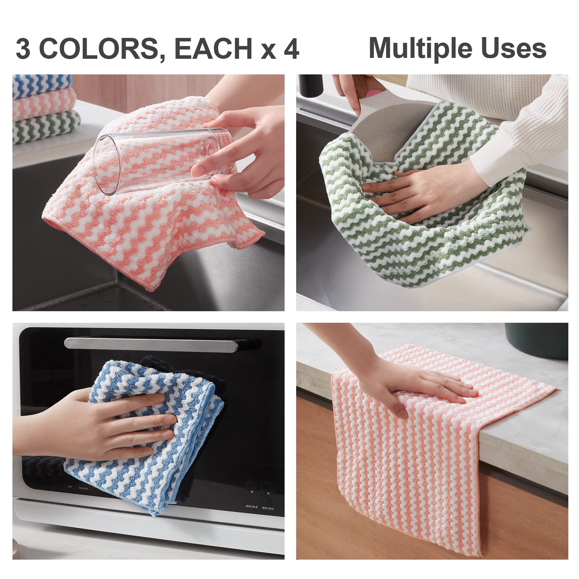 12 Pack Microfiber Cleaning Cloth (12 Count)