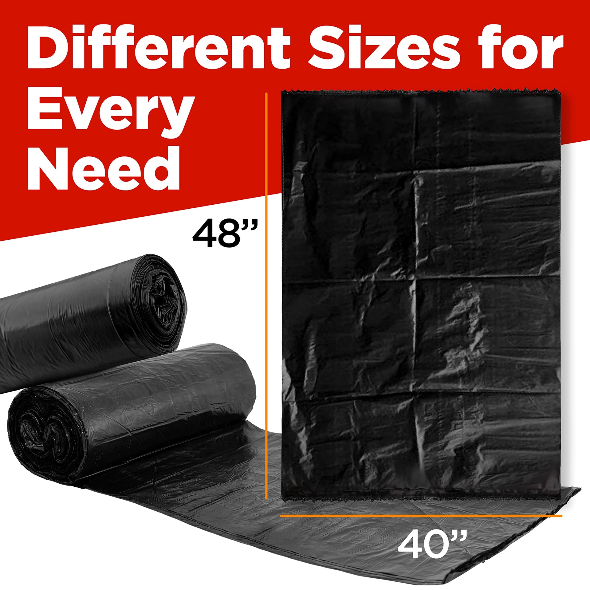 40 45 Gallon Trash Bags Heavy Duty (250 Count)