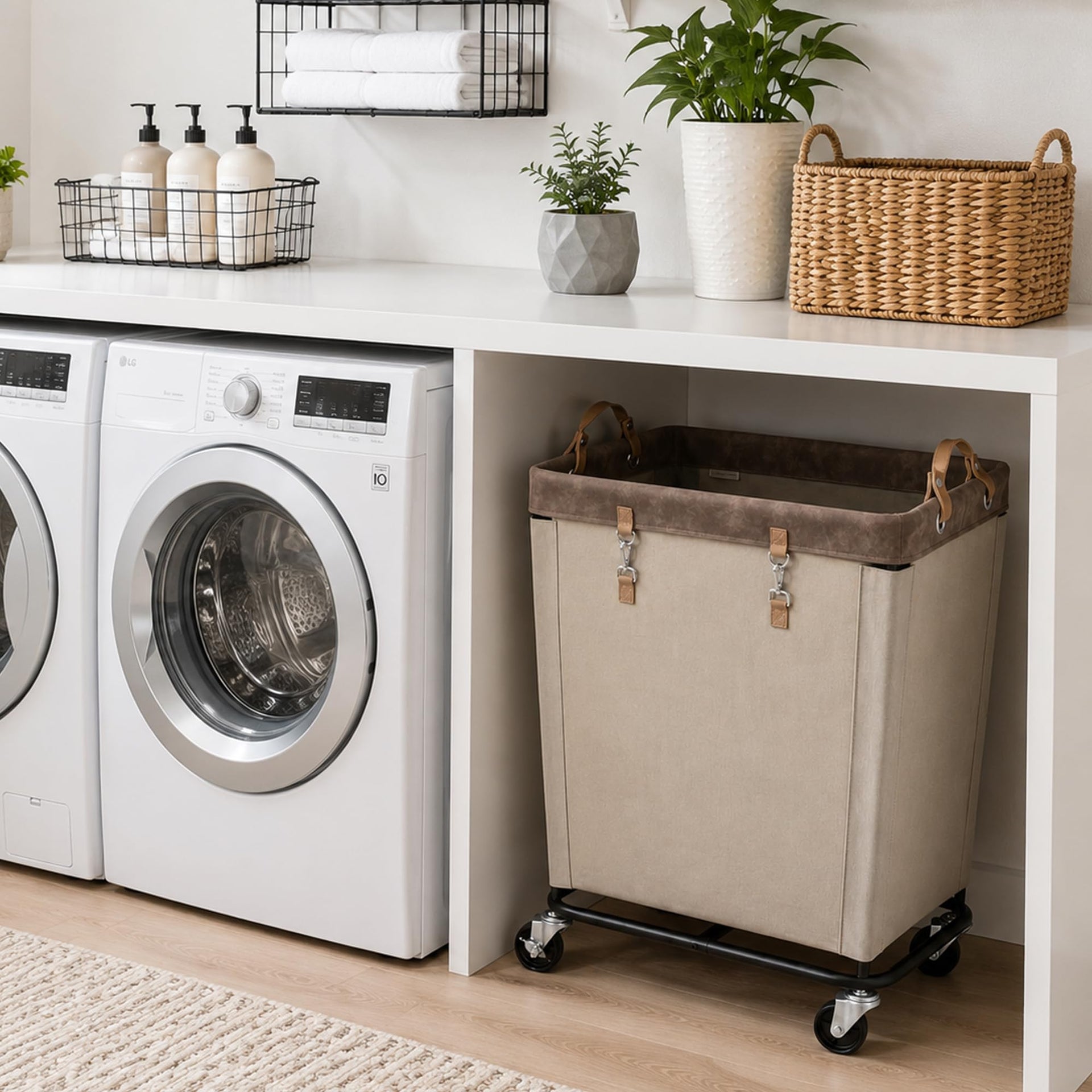210L Laundry Basket with Wheels