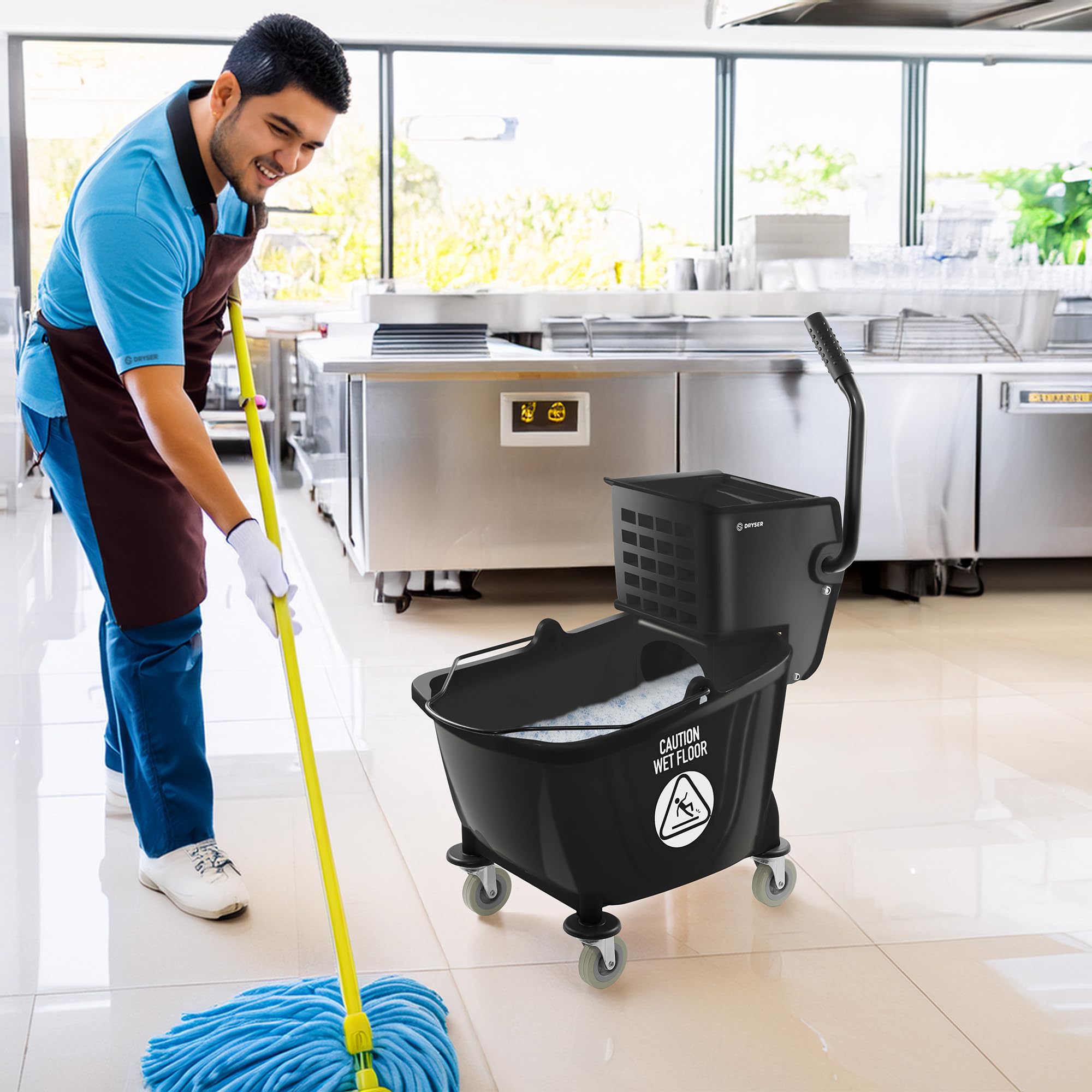 Commercial Side Press Wringer Combo Mop Bucket