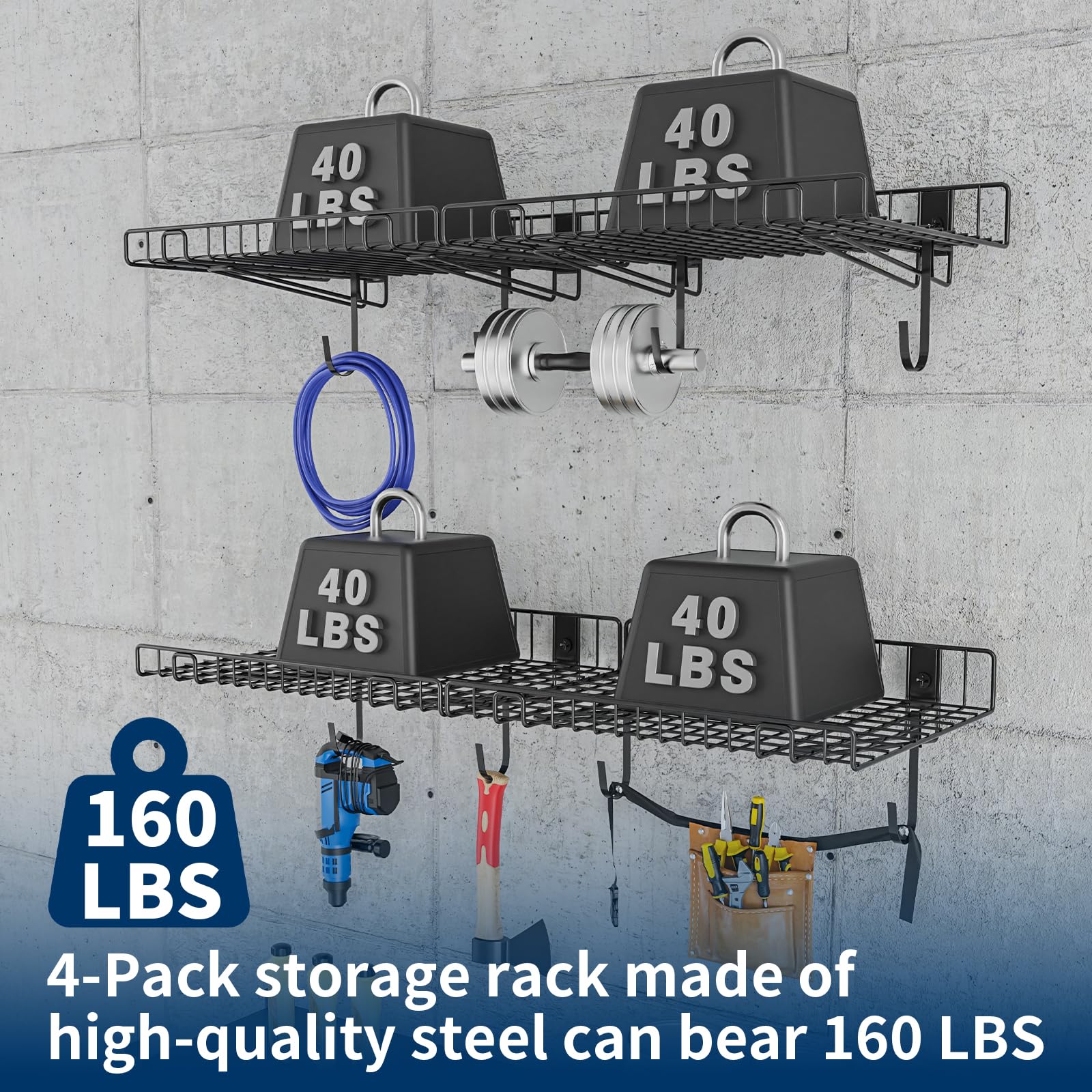 4 Pack Garage Wall Shelf (4 Count)