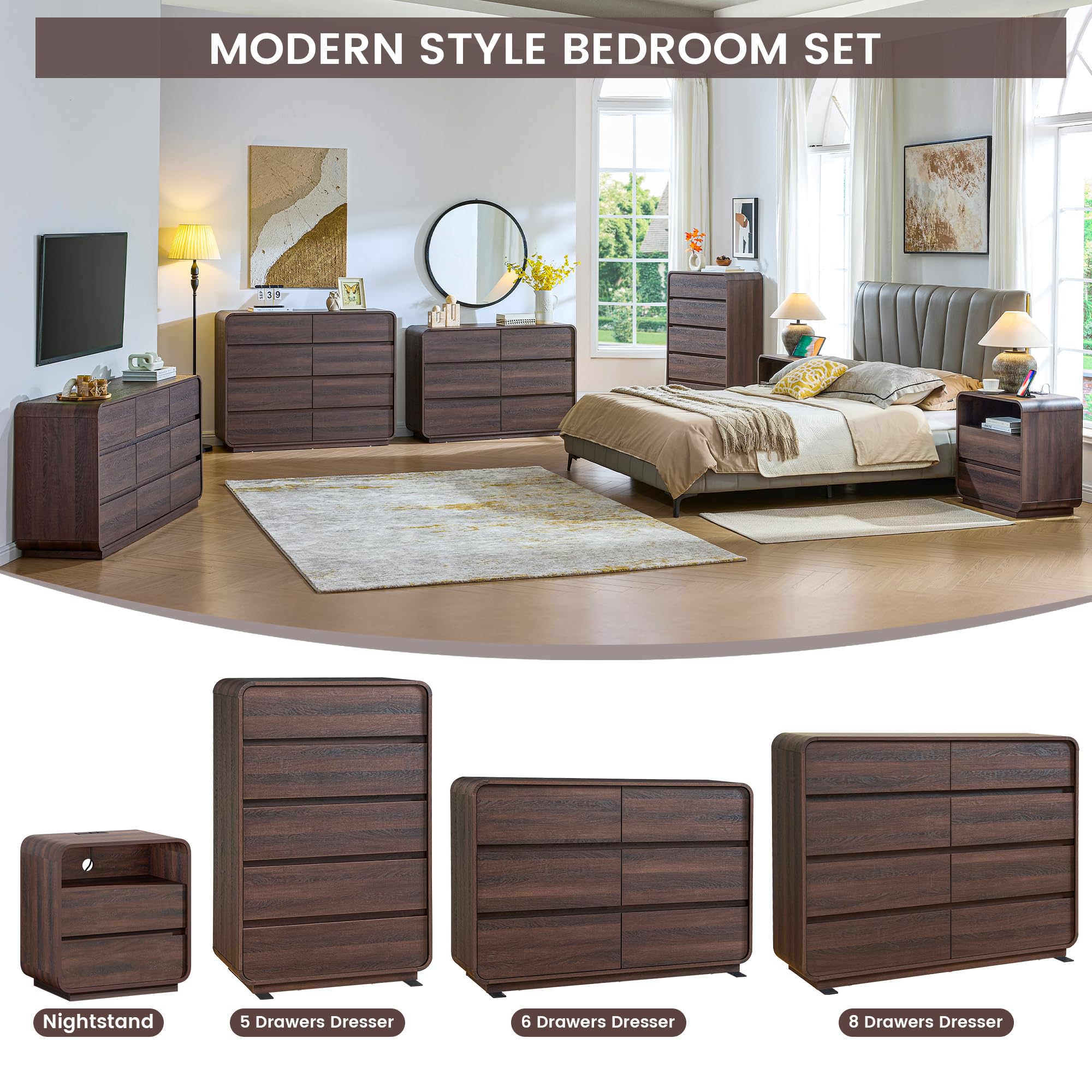 Walnut Dresser for Bedroom