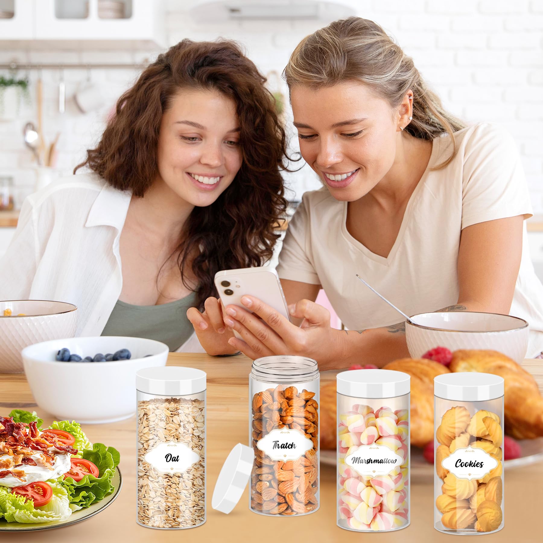 Plastic Jars with Lids 16 OZ (24 Count)