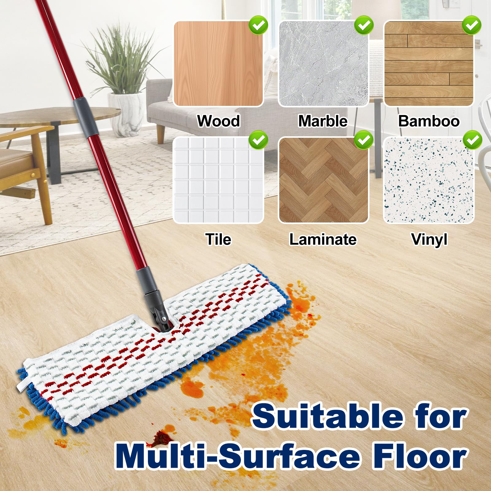 4 Pack Mop Replace Head for Ocedar Hardwood Floor'n More 3 (4 Count)