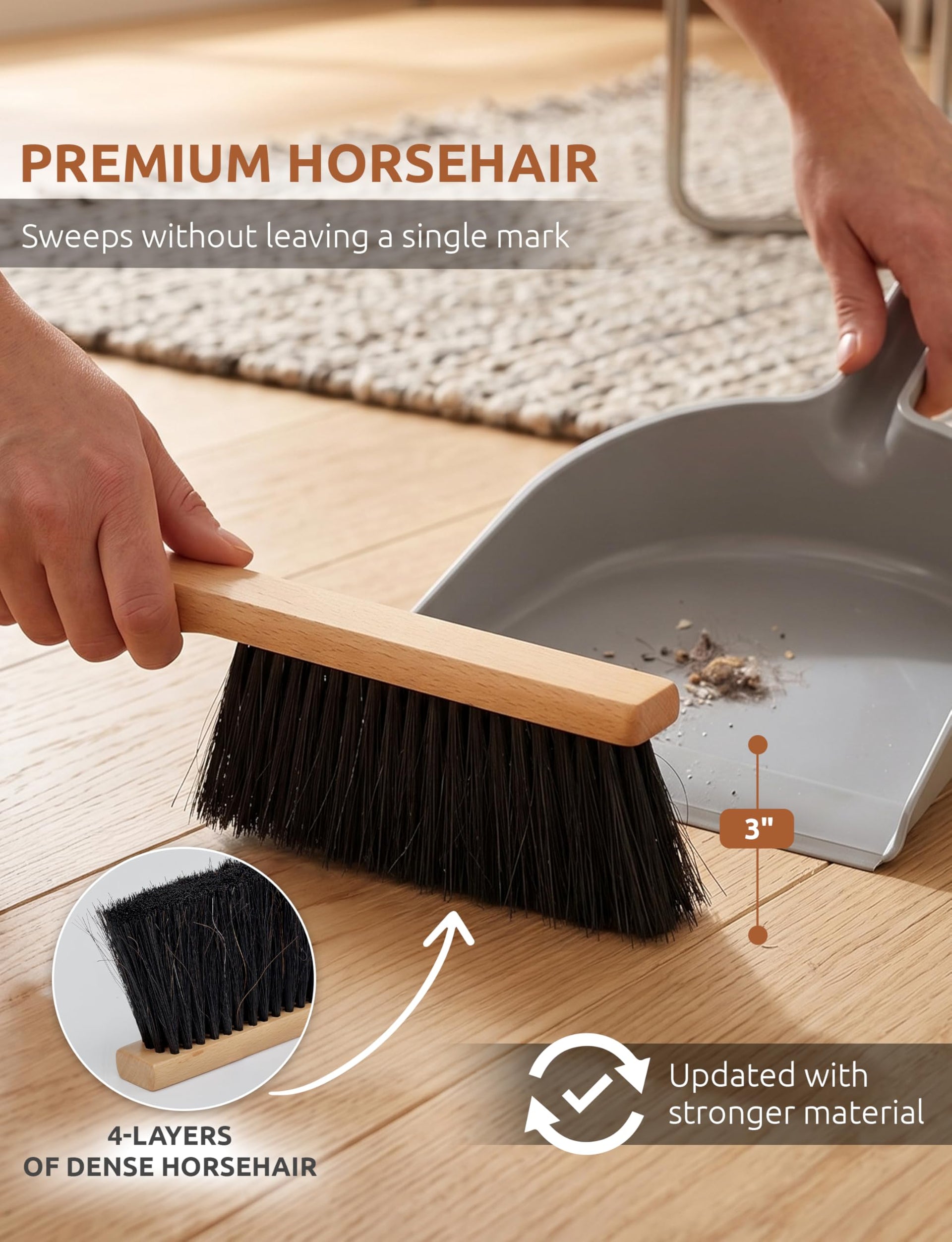 Firm Horsehair Counter Brush