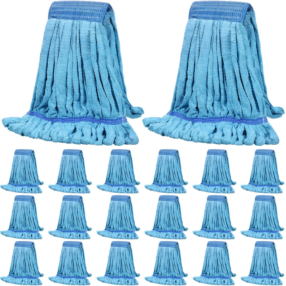 20 Pcs Microfiber Commercial Mop Head Replacement Tube Industrial Looped End Mop Heads Refill for Floor Cleaning for Home Commercial Industrial Use (20 Count)