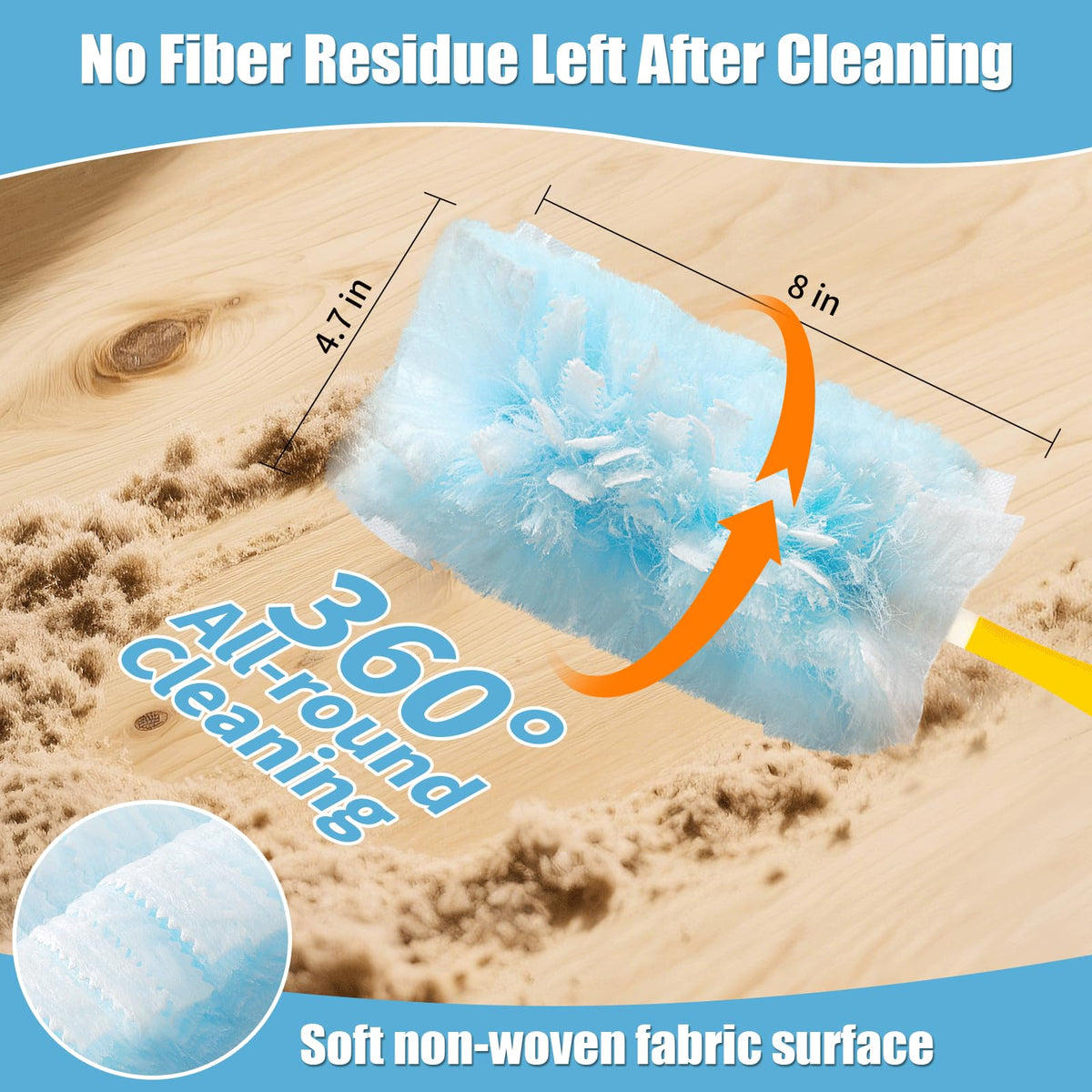 60 Count 360° Heavy Duty Duster Refills Compatible with Swiffer