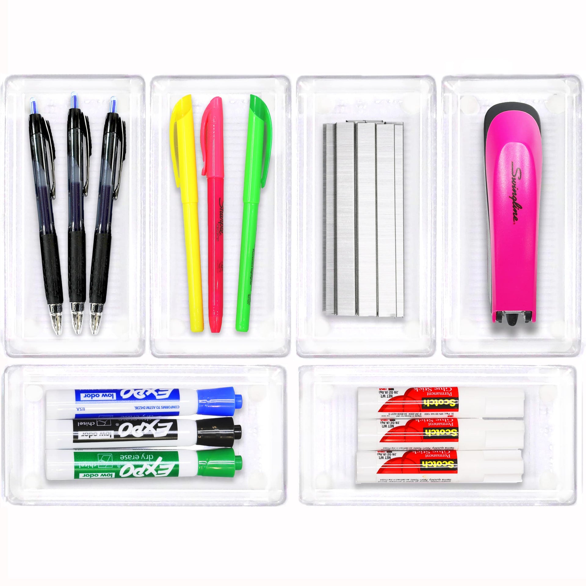 Clear Desk Drawer Organizer