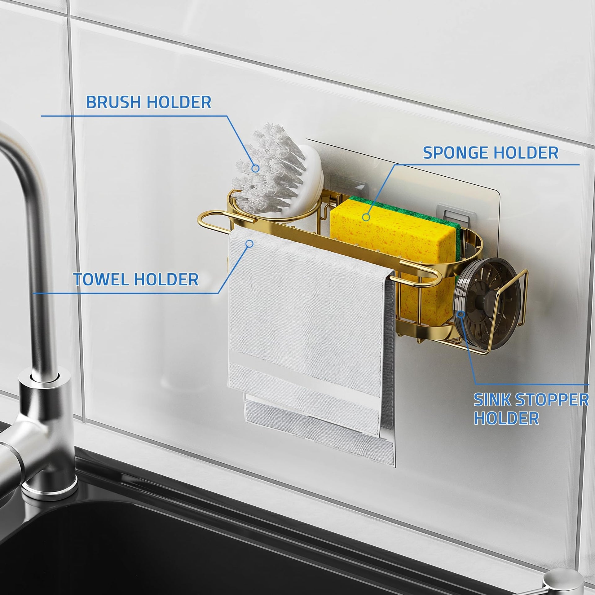 Kitchen Sink Caddy Sponge Holder in The Sink