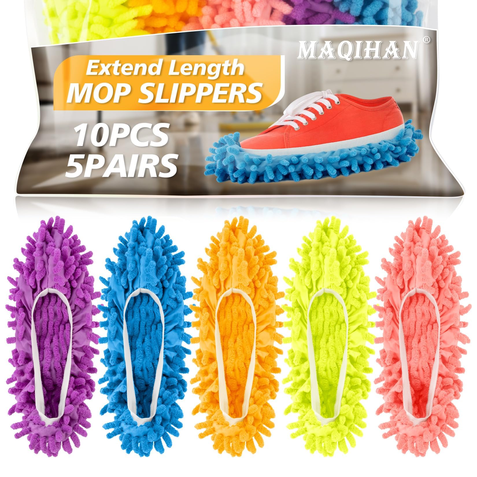 10 Mop Slippers for Floor Cleaning