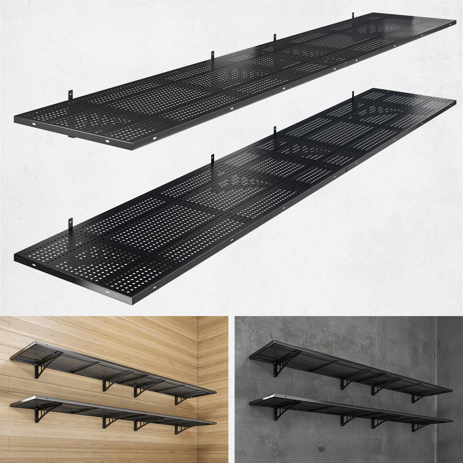 4 Pack 1.5x4ft Heavy Duty Garage Wall Shelving (4 Count)
