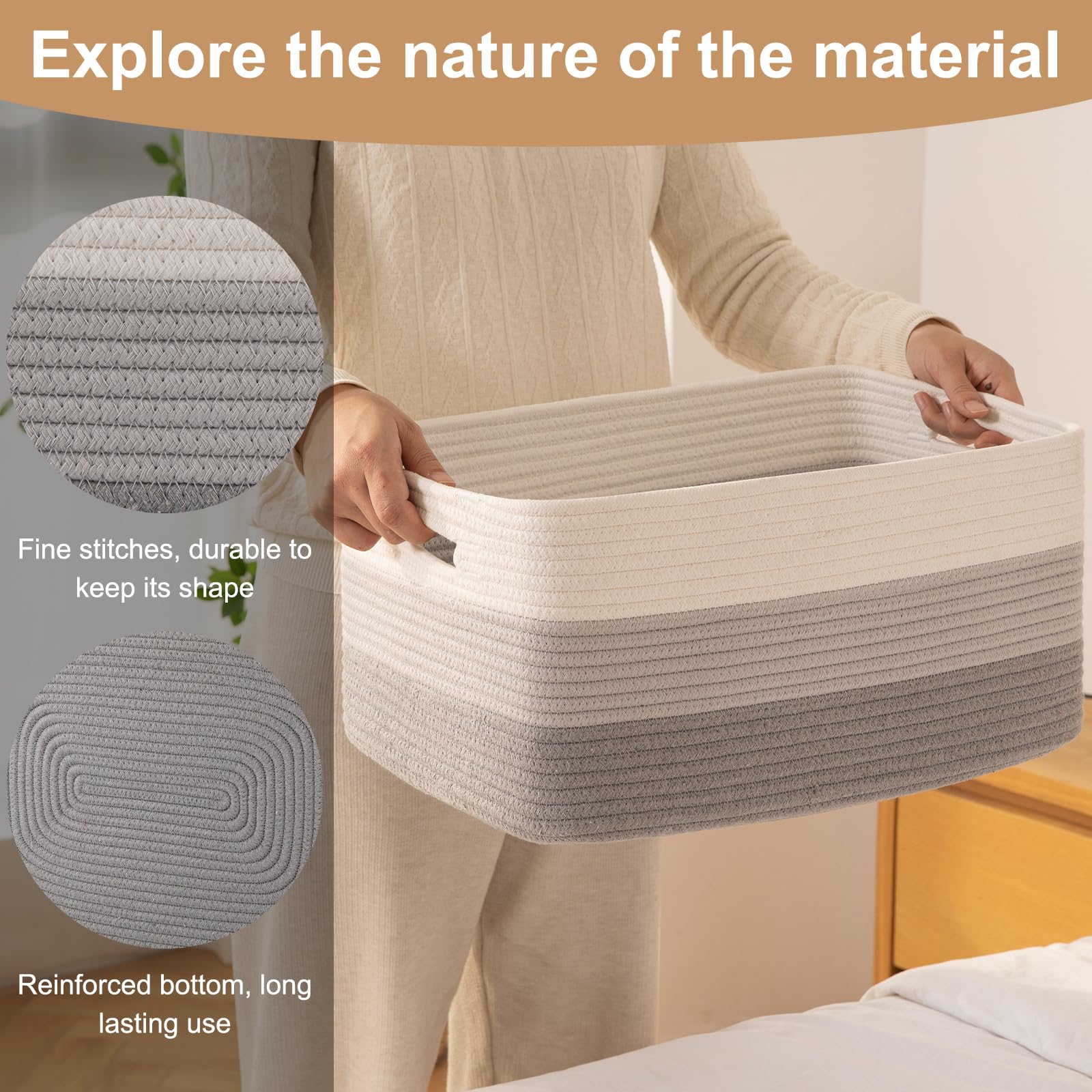 Large Storage Basket for Organizing (2 Count)