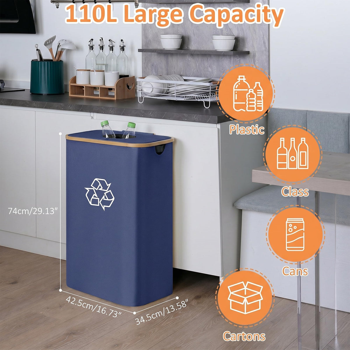 110L Recycling Bins for Kitchen