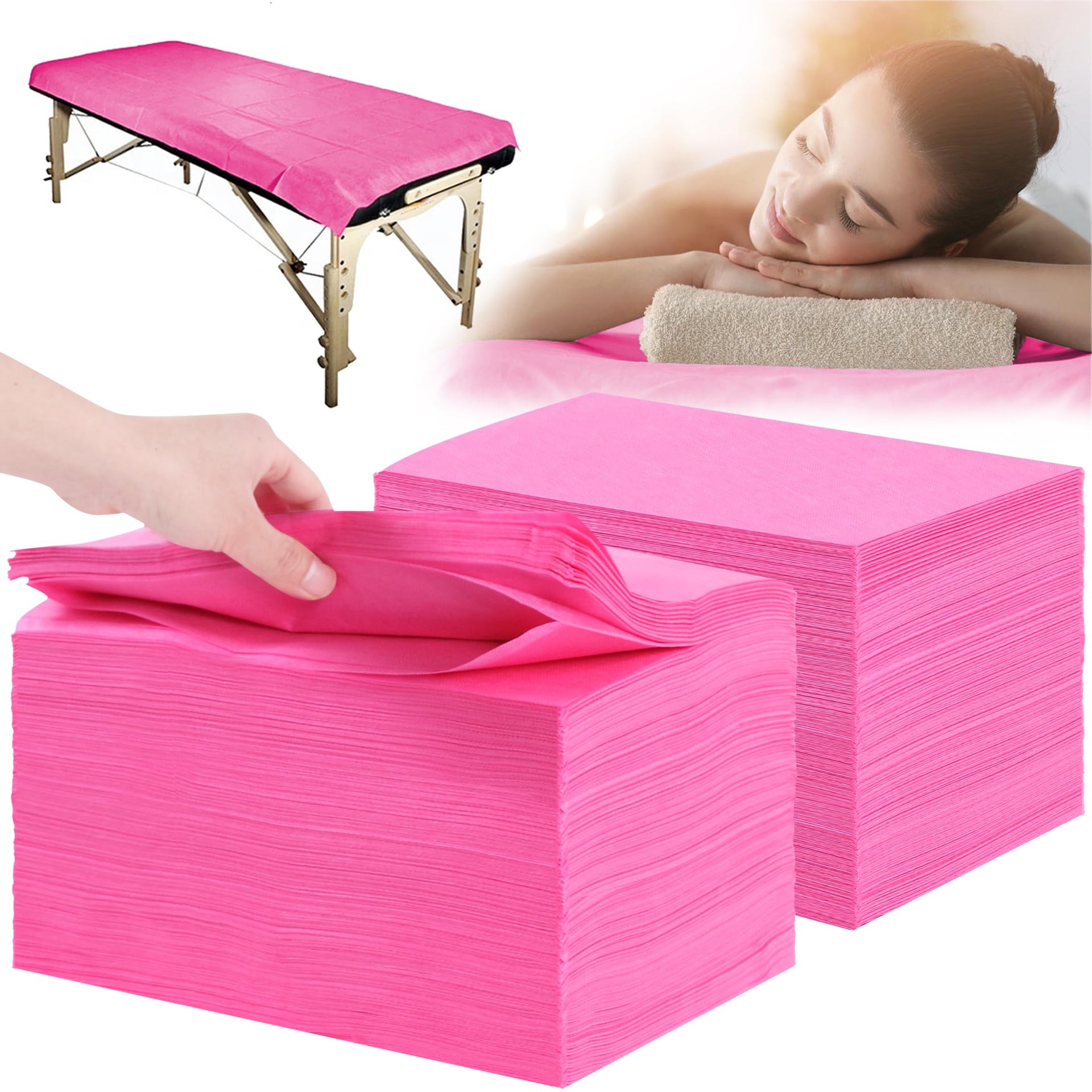 Disposable Bed Sheets 200 Pcs 31" x 71" Massage Table Sheets Non Woven Fabric SPA Bed Cover Breathable for Massage Beauty Tattoos (200 Count)