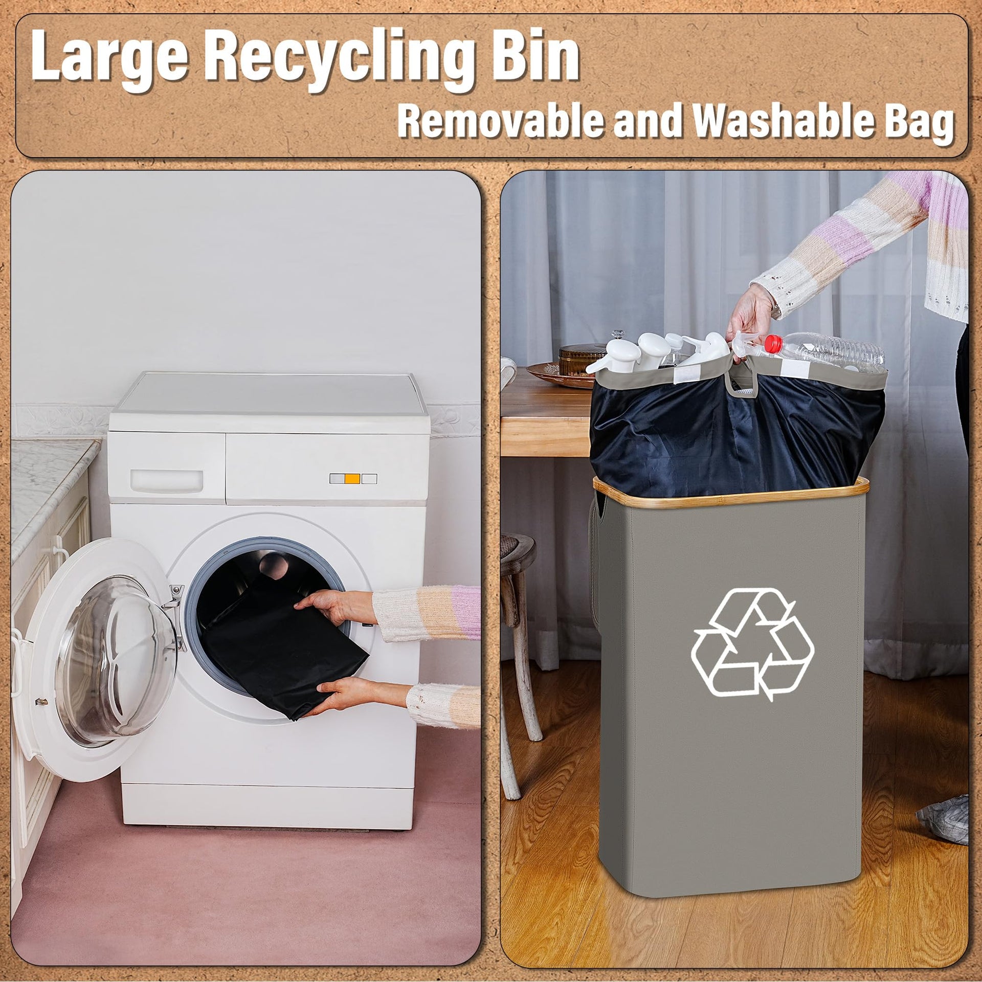 Recycling Bin for Kitchen 26 Gallon