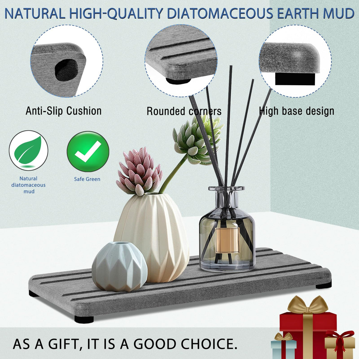 2PCS Water Absorbing Stone Tray (2 Count)