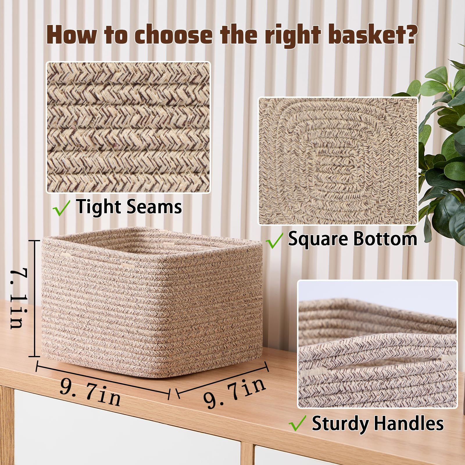 Small Organizing Baskets for Cubes Shelf (3 Count)