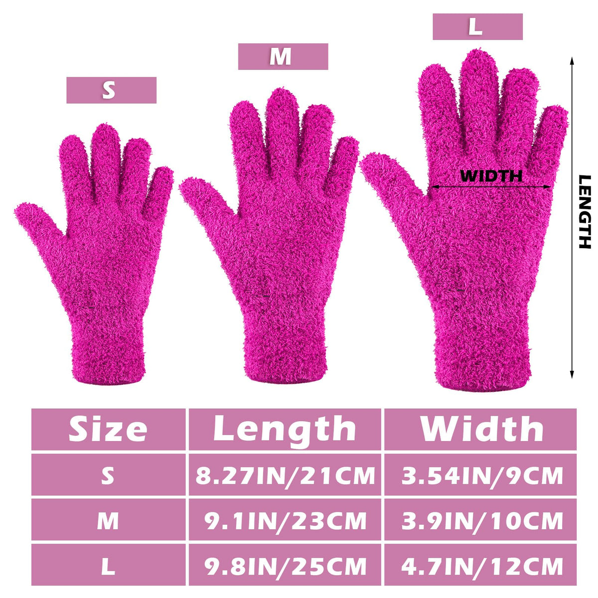 3 Pairs Microfiber Dusting Gloves for Plants Leaf