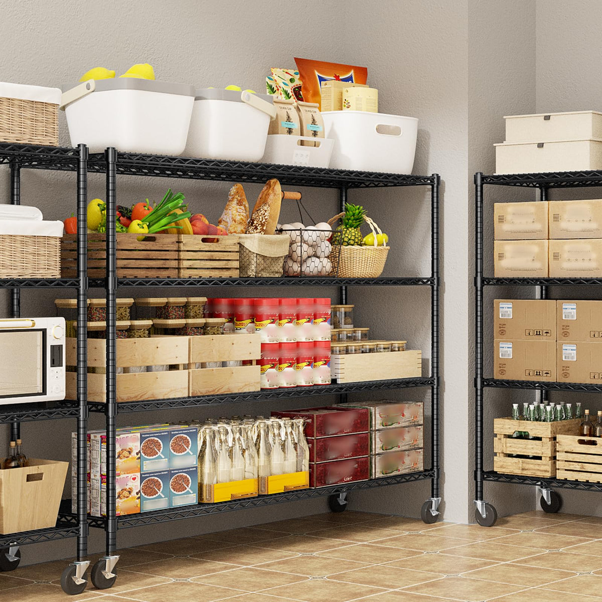 Storage Shelves with Wheels