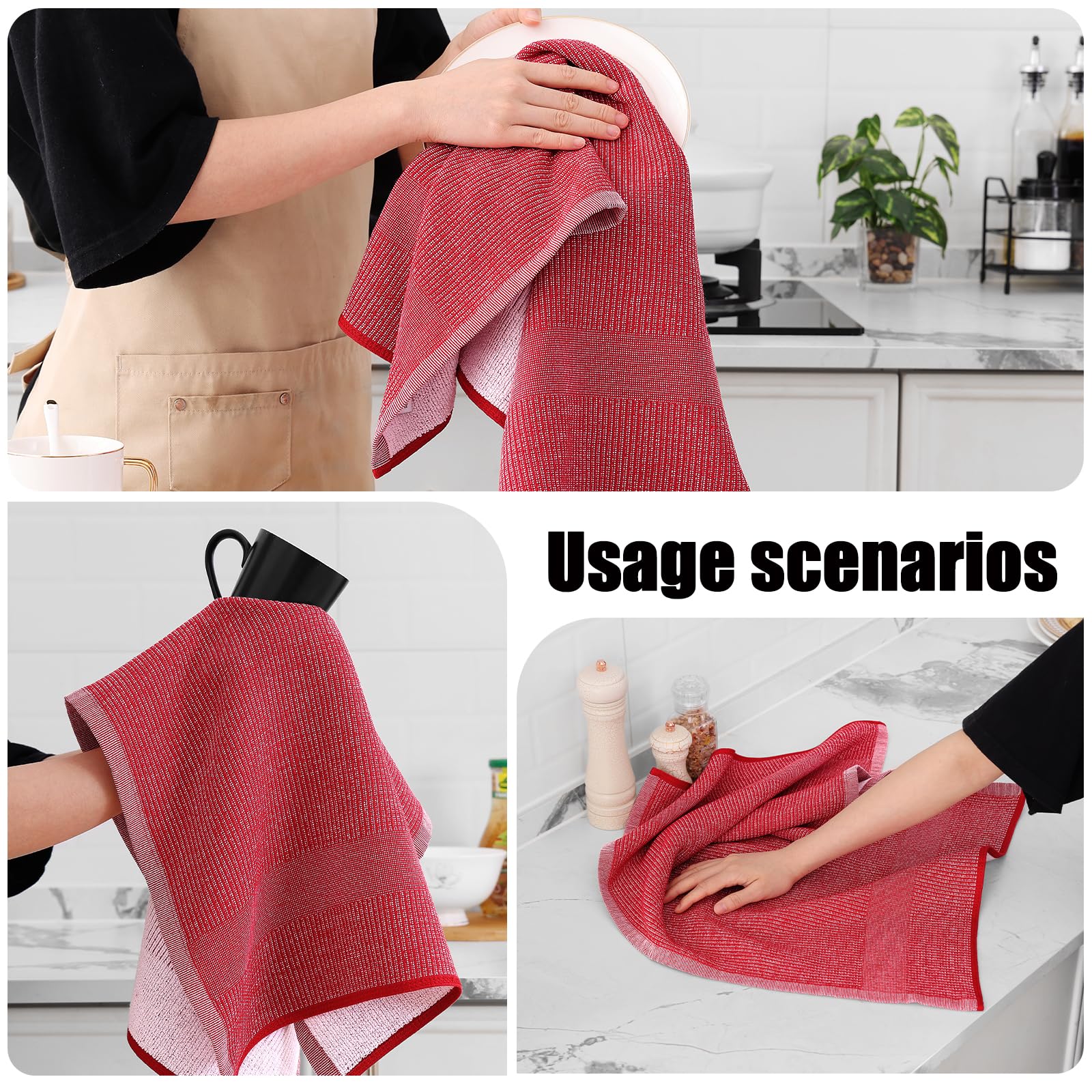 380 GSM Cotton Premium Kitchen Towels 8 Pack (8 Count)