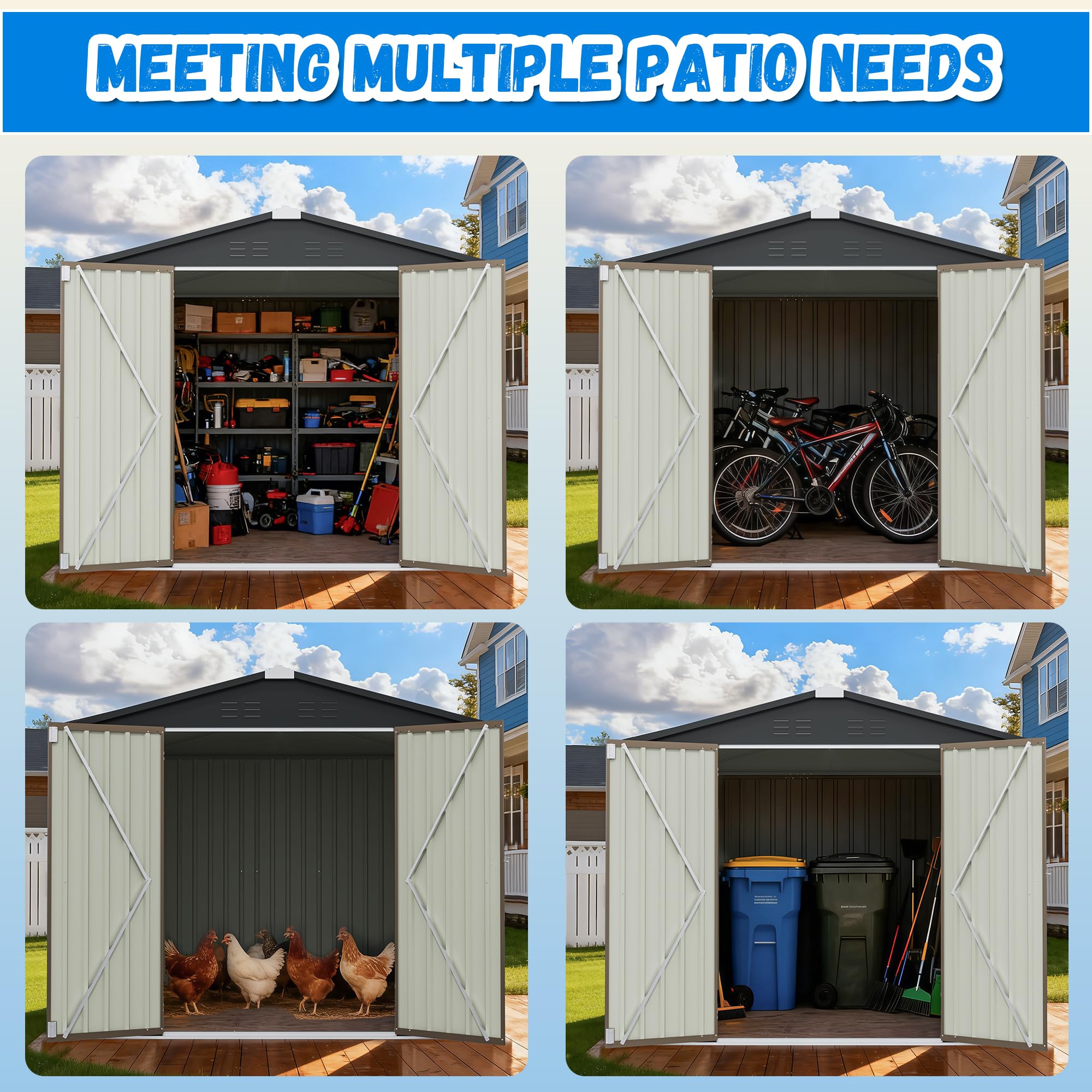 8x8FT Outdoor Storage Shed