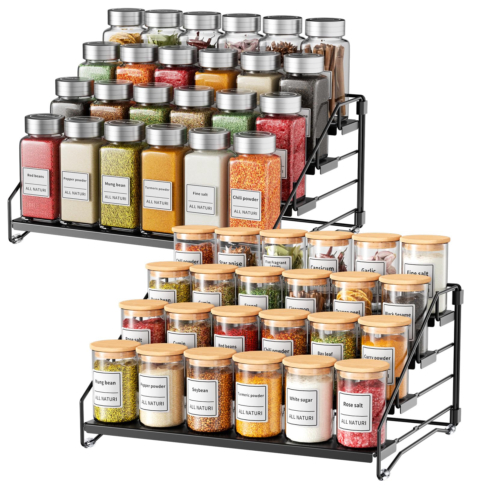 2 Pack Spice Rack Organizer for Cabinet