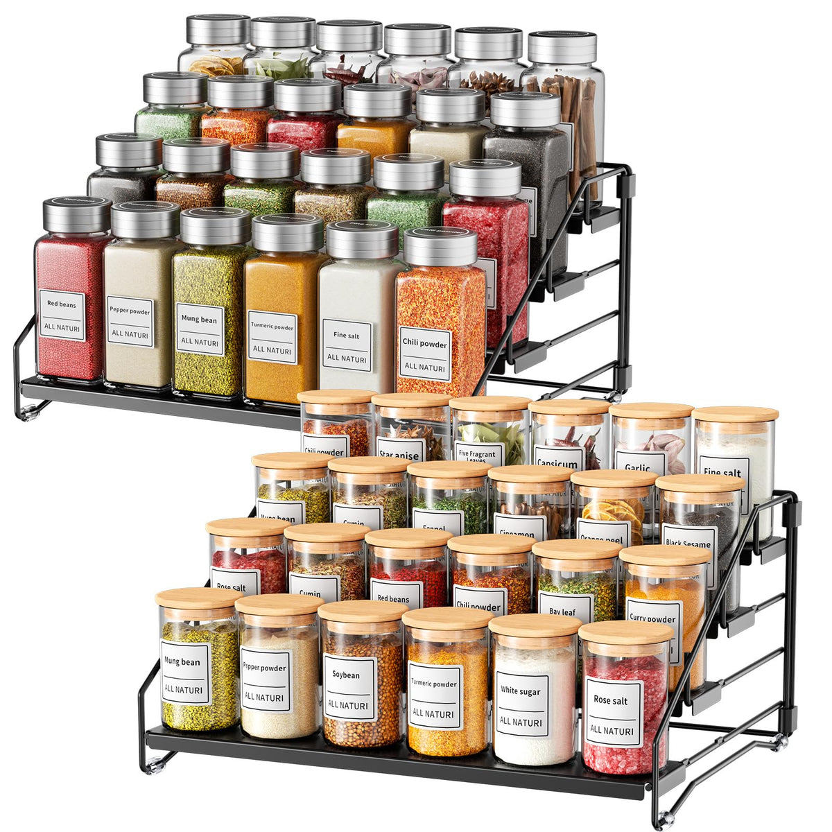 2 Pack Spice Rack Organizer for Cabinet