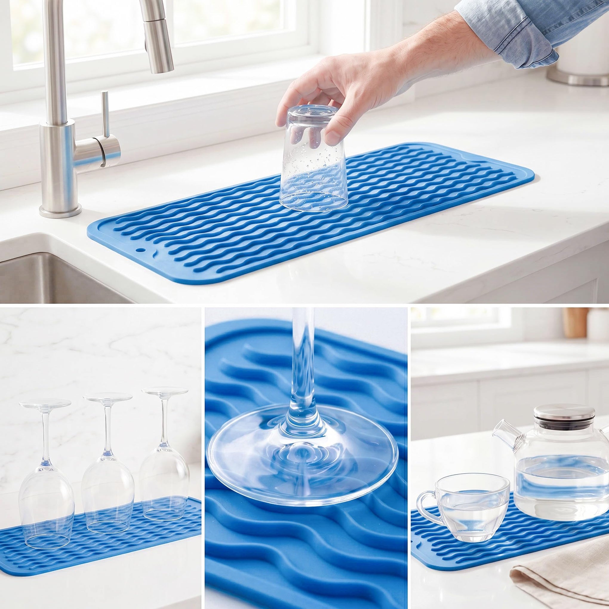 Silicone Dish Drying Mat for Multiple Usage