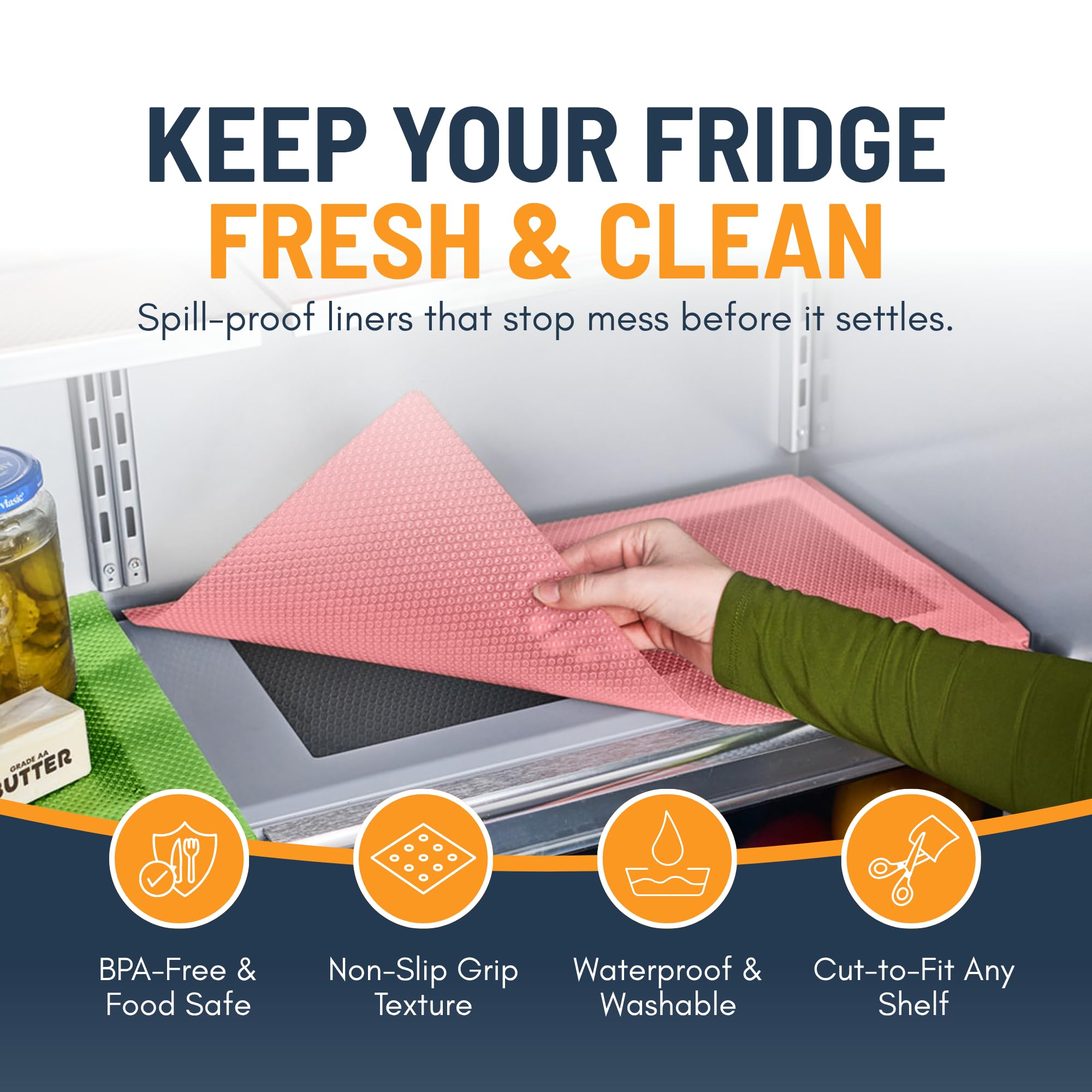 Refrigerator Liners for Shelves (11.21 Sq Ft)