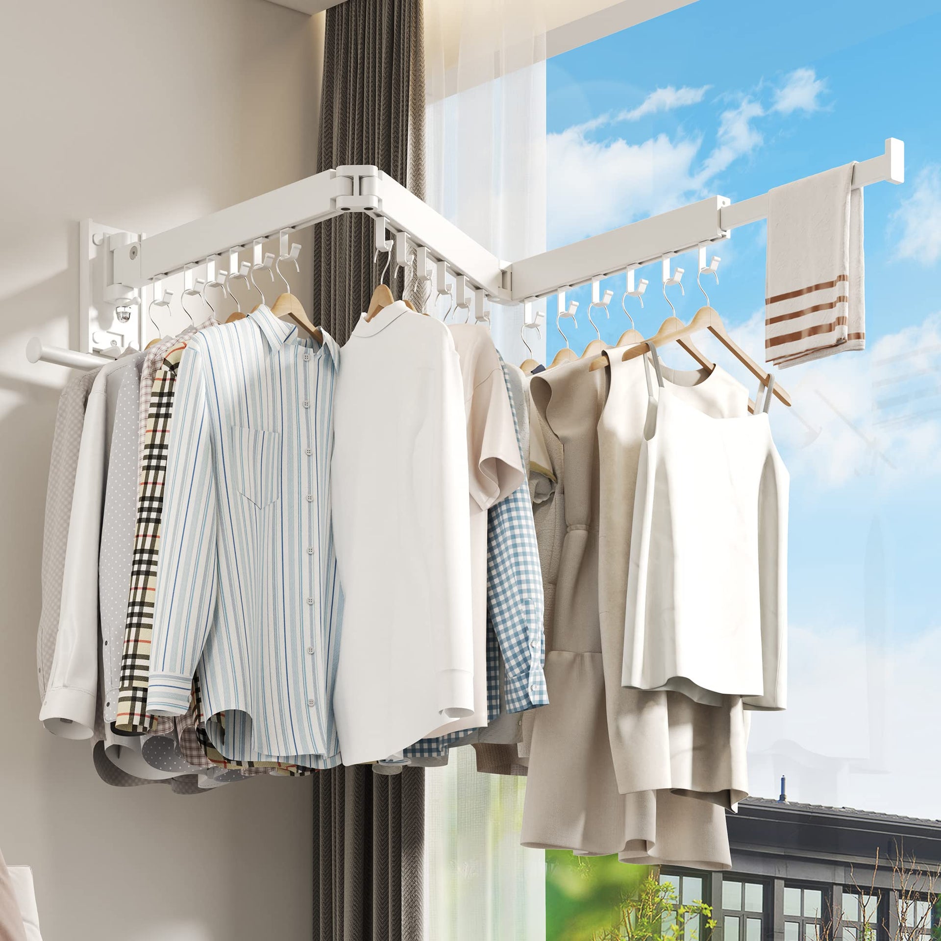 Wall Mounted Clothes Hanger Rack