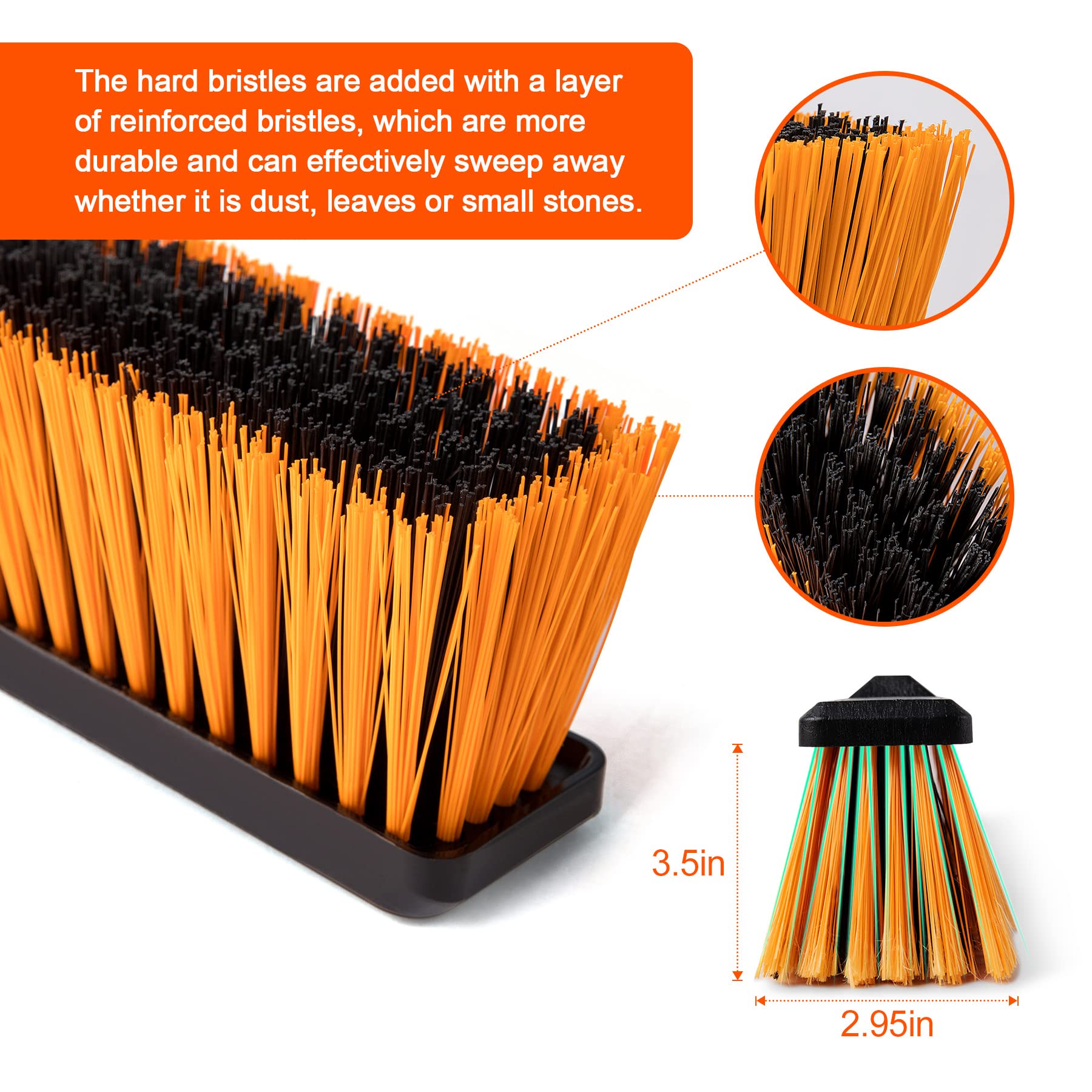 24”Push Broom Brush for Floor Cleaning 2 Set (2 Count)