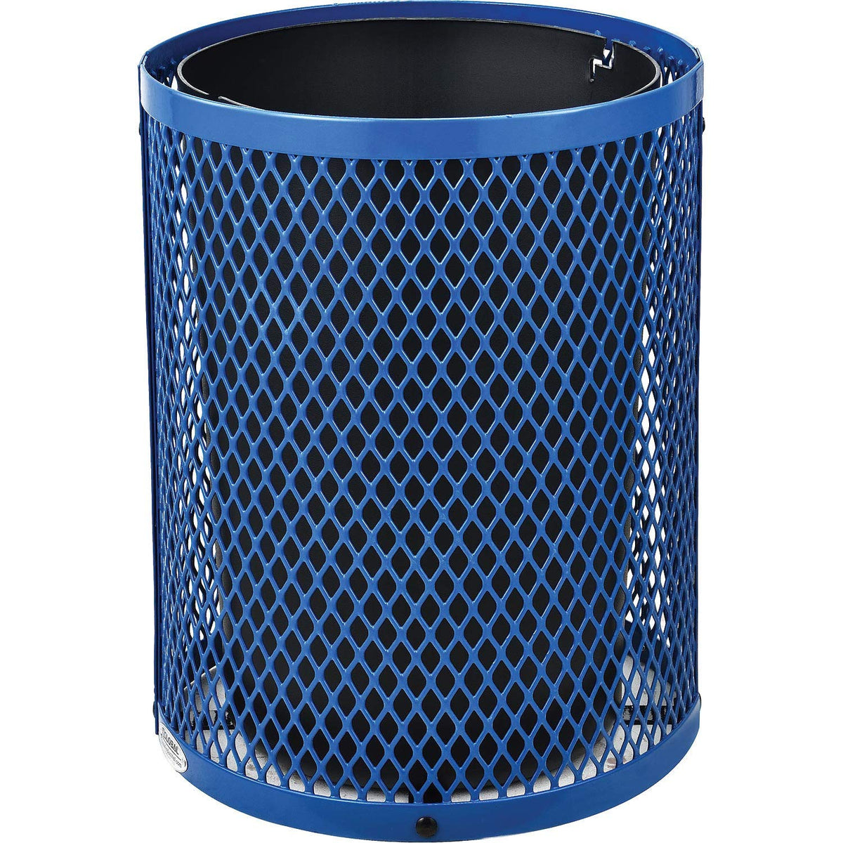 Outdoor Diamond Steel Trash Can with Rain Bonnet Lid