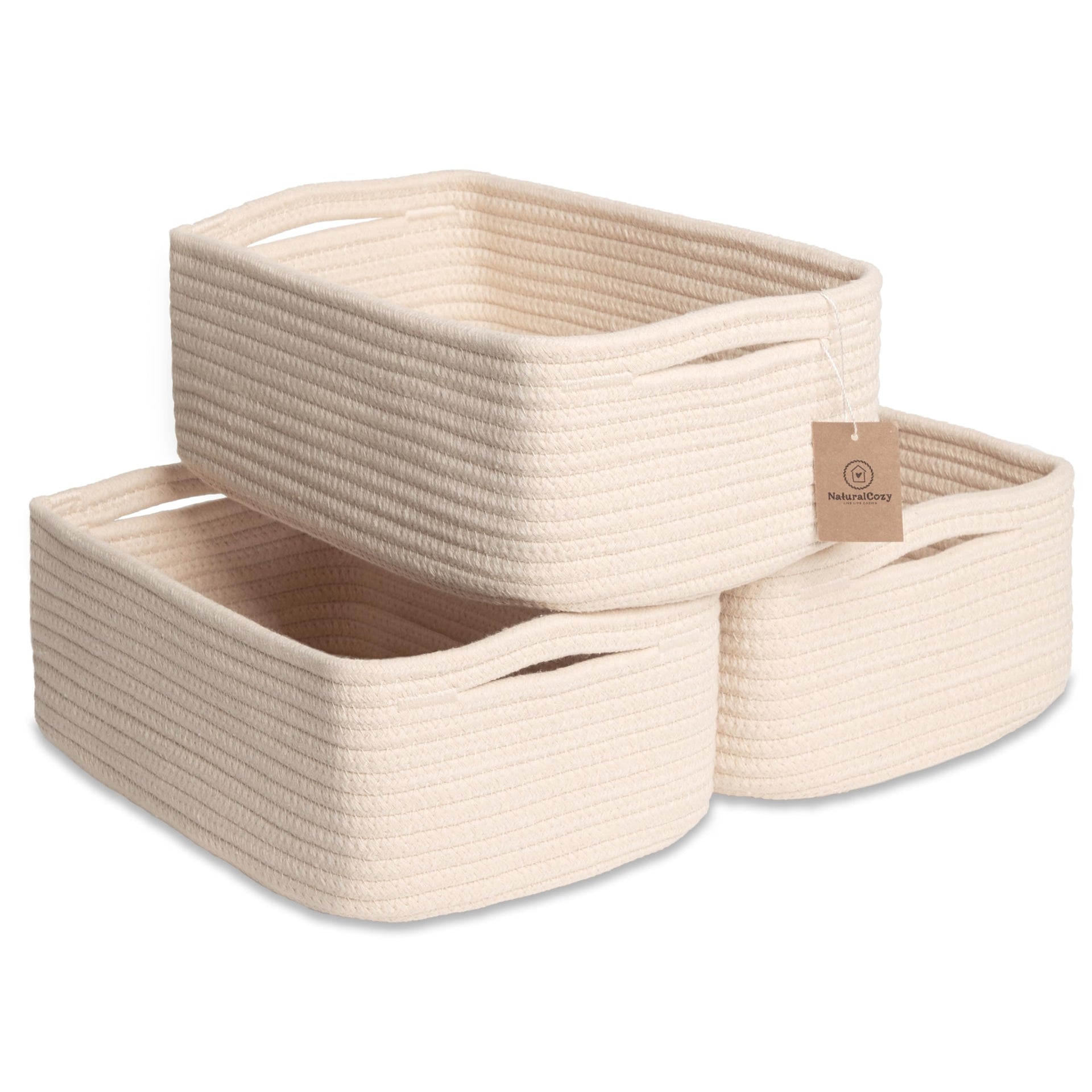 11.8"x8"x4.5” Storage Baskets for Shelves 3 Pack (3 Count)