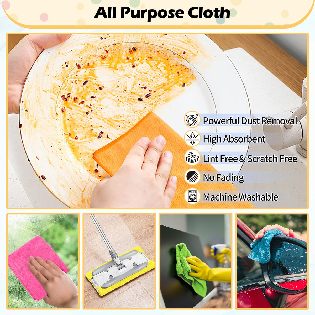 Microfiber Cleaning Cloth (50 Count)