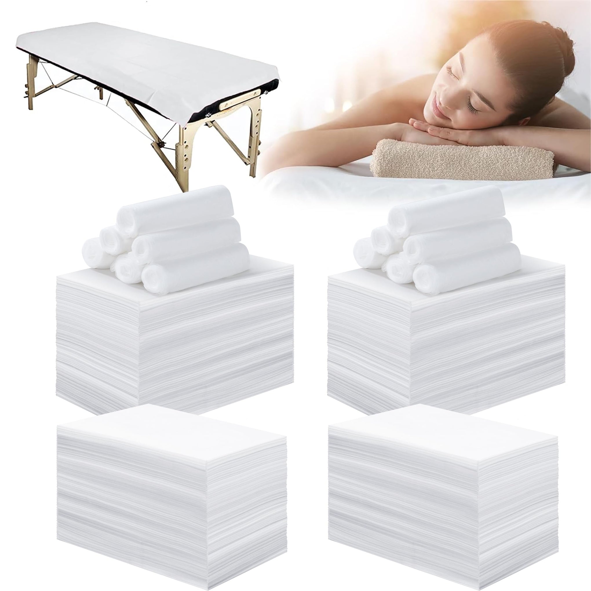 400 Pcs Disposable Bed Sheets for Massage Table 31" x 71" Massage Table Sheet Soft Non Woven Bed Cover Breathable for SPA Massage Beauty Tattoos (400 Count)