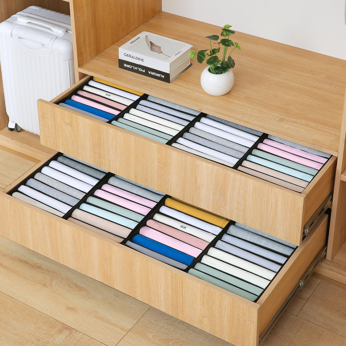 4 Pack Drawer Organizers for Clothing (4 Count)