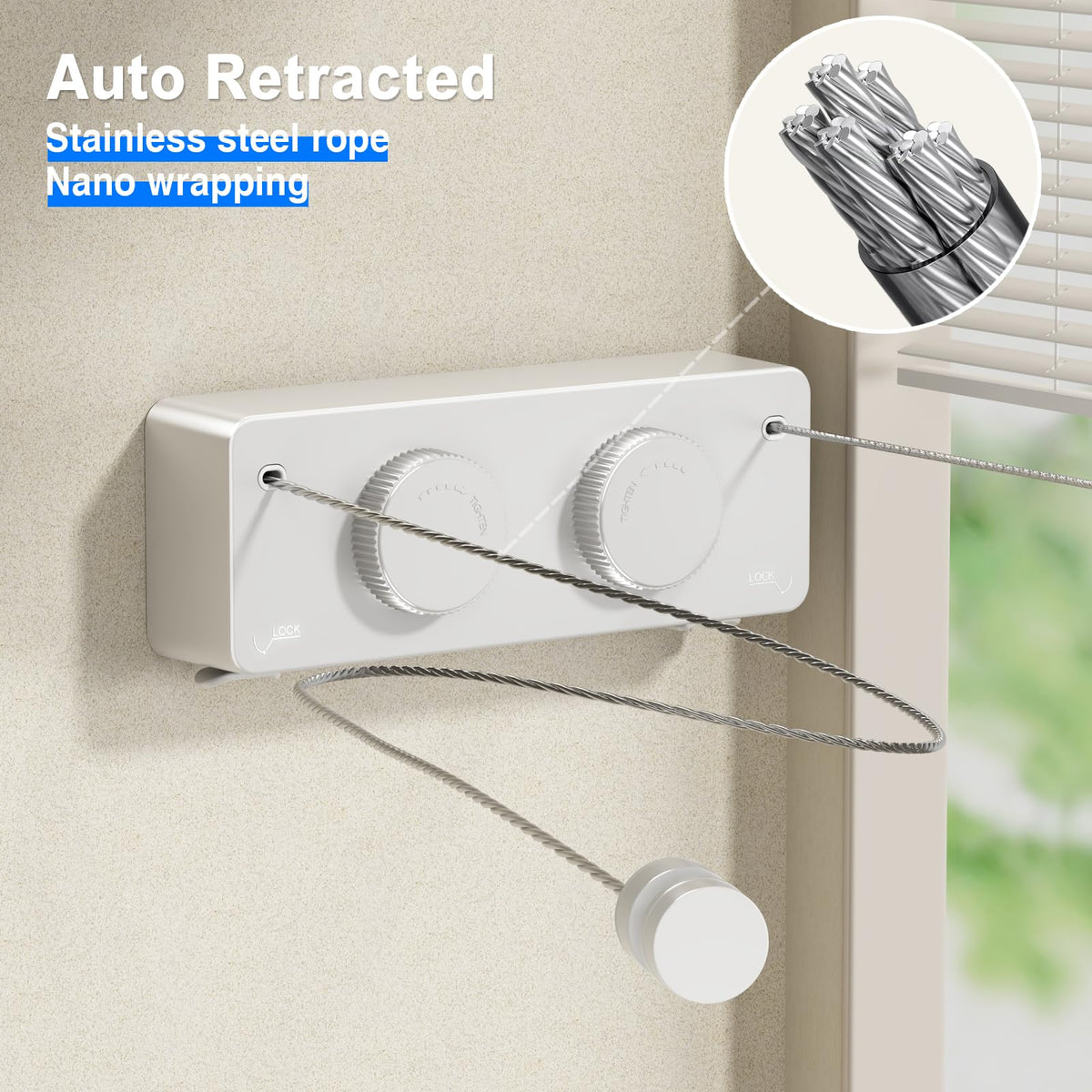 Retractable Twin Clothesline Indoor (27.6 Foot)