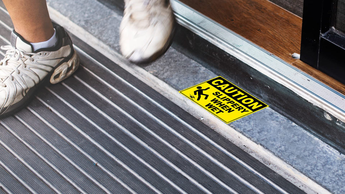 Caution Slippery When Wet Stickers (3 Count)