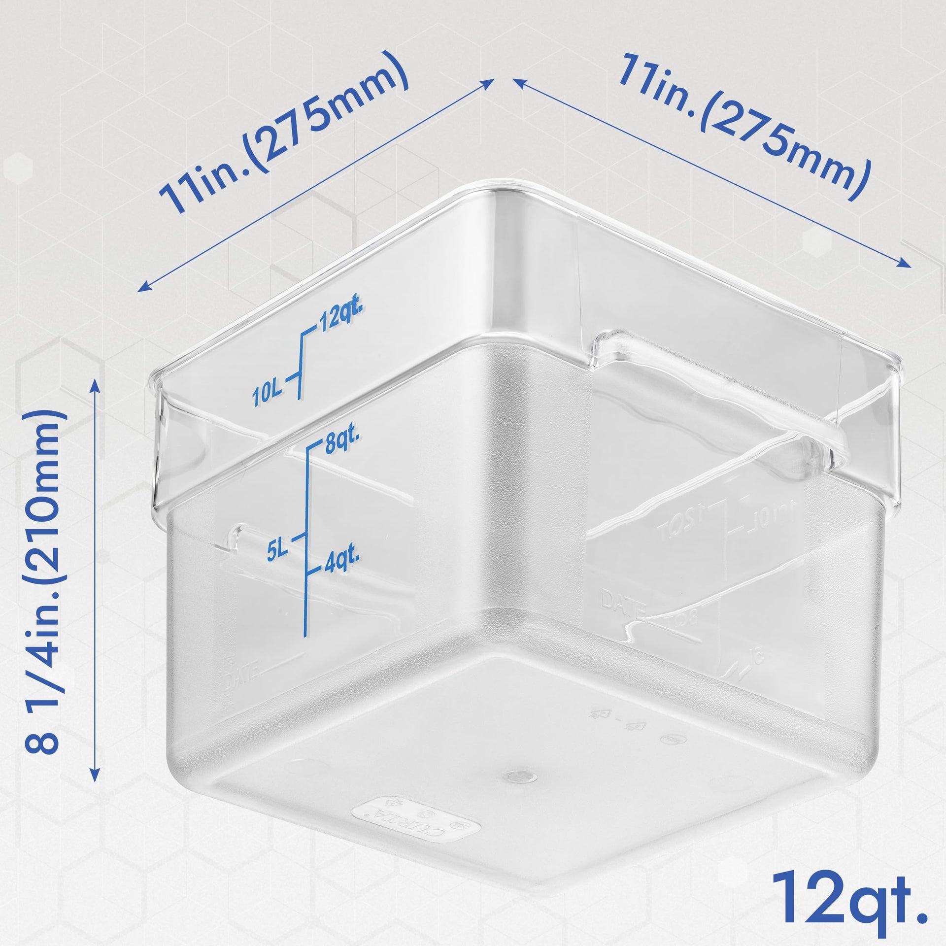 4 Pack Food Storage Containers with Blue Lids (4 Count)