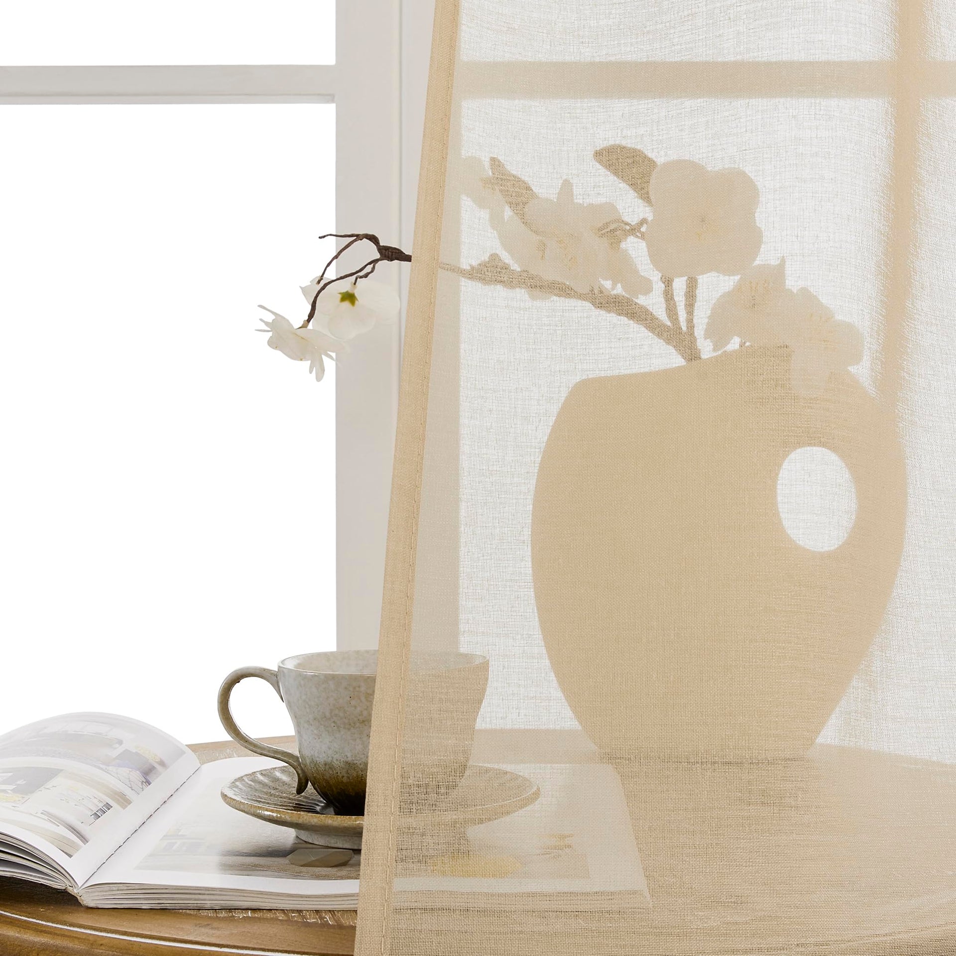 Small Sheer Door Curtain Closet Linen Textured Curtain Sheers Doorway Light Filtering Voile French Door Rod Pocket Curtains Patio Glass Doors