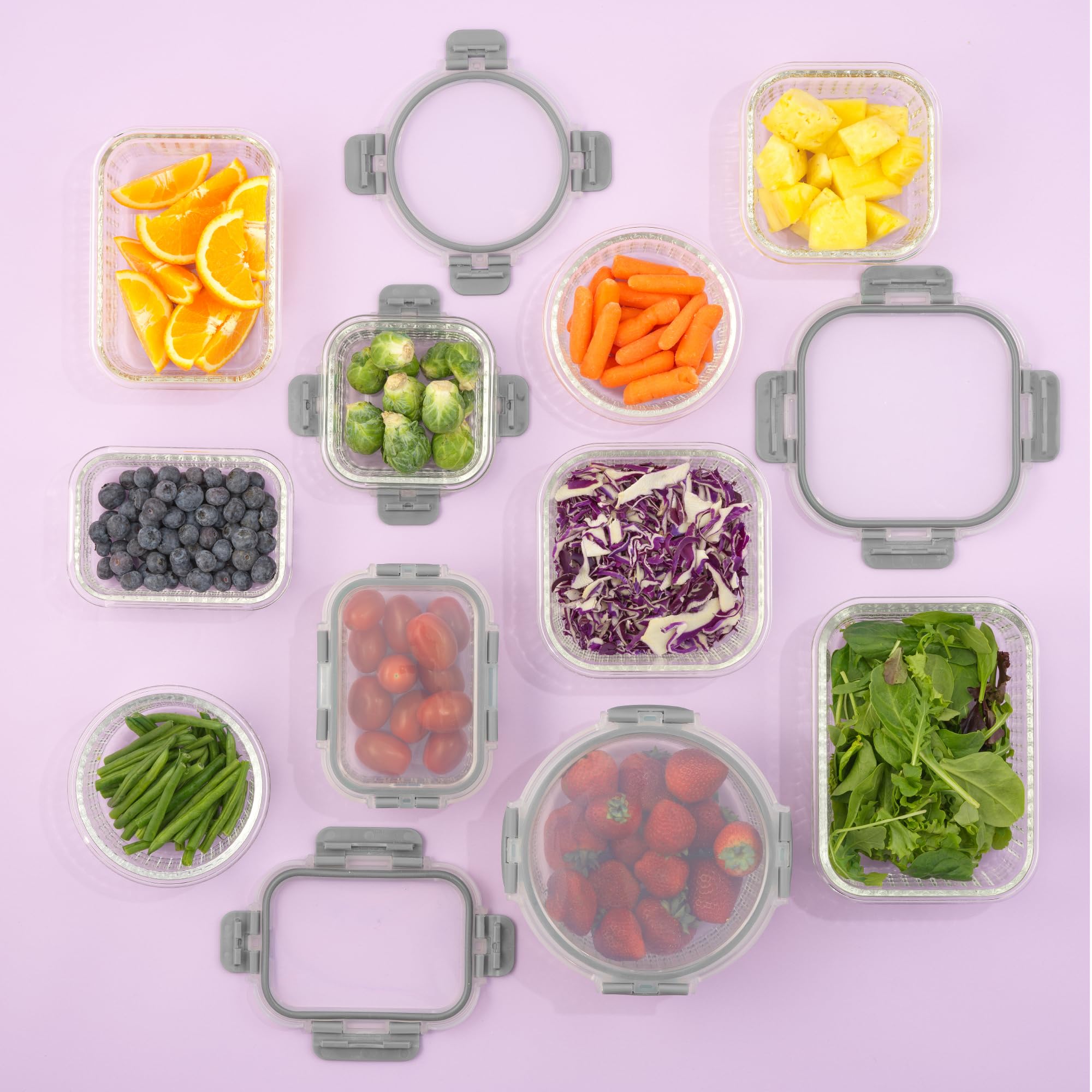 24pc Borosilicate Glass Storage Containers with Lids (24 Count)