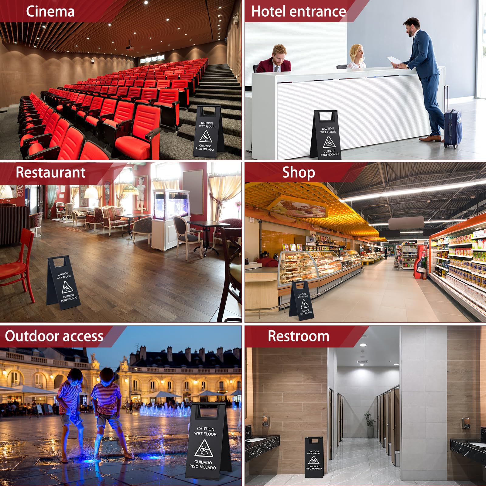2 Pcs Wet Floor Sign (2 Count)