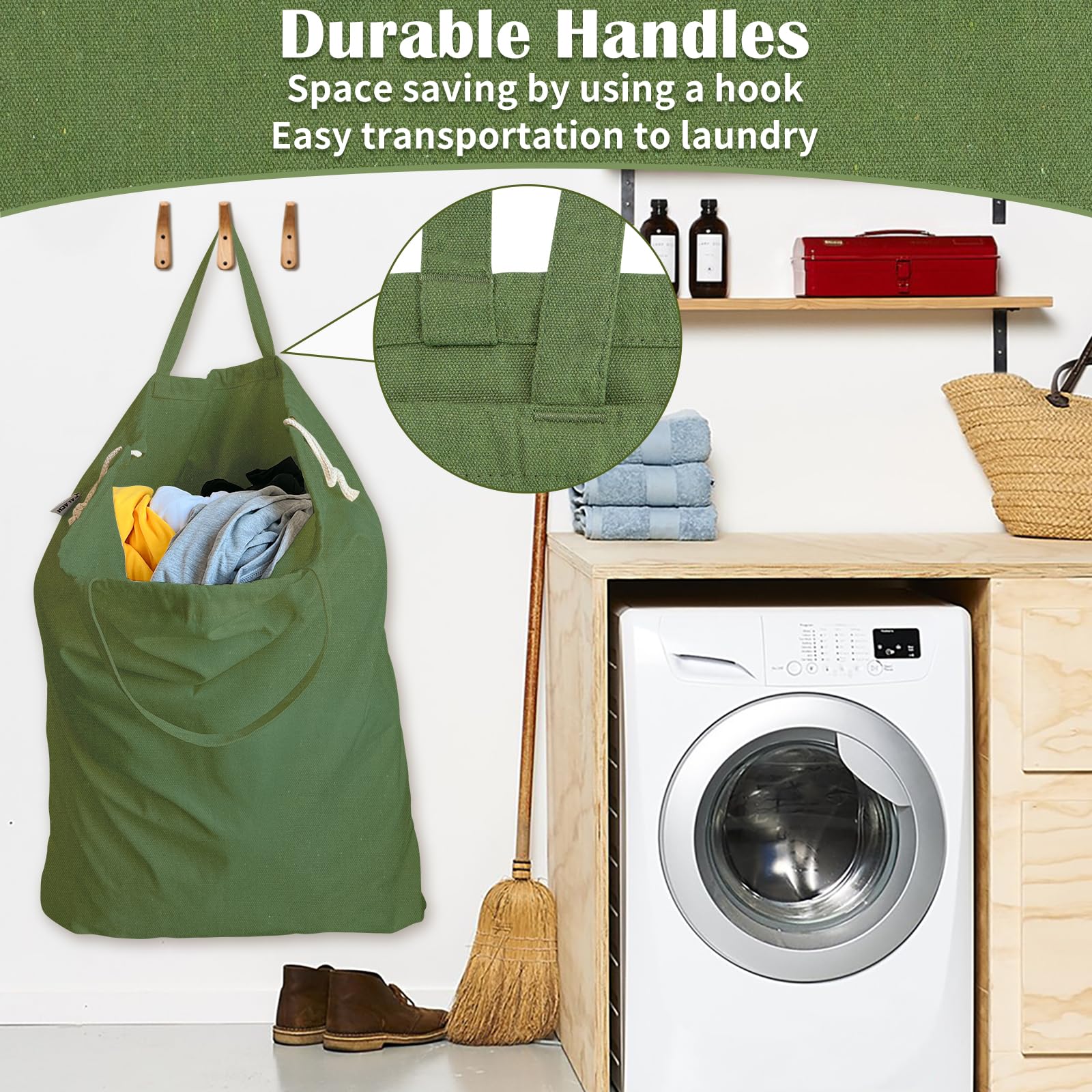 Canvas Laundry Bag 33"Wx 35"H