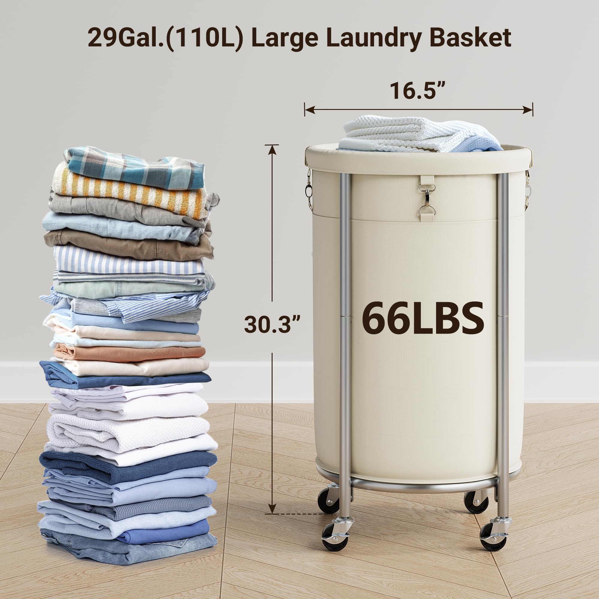Laundry Basket with Wheels