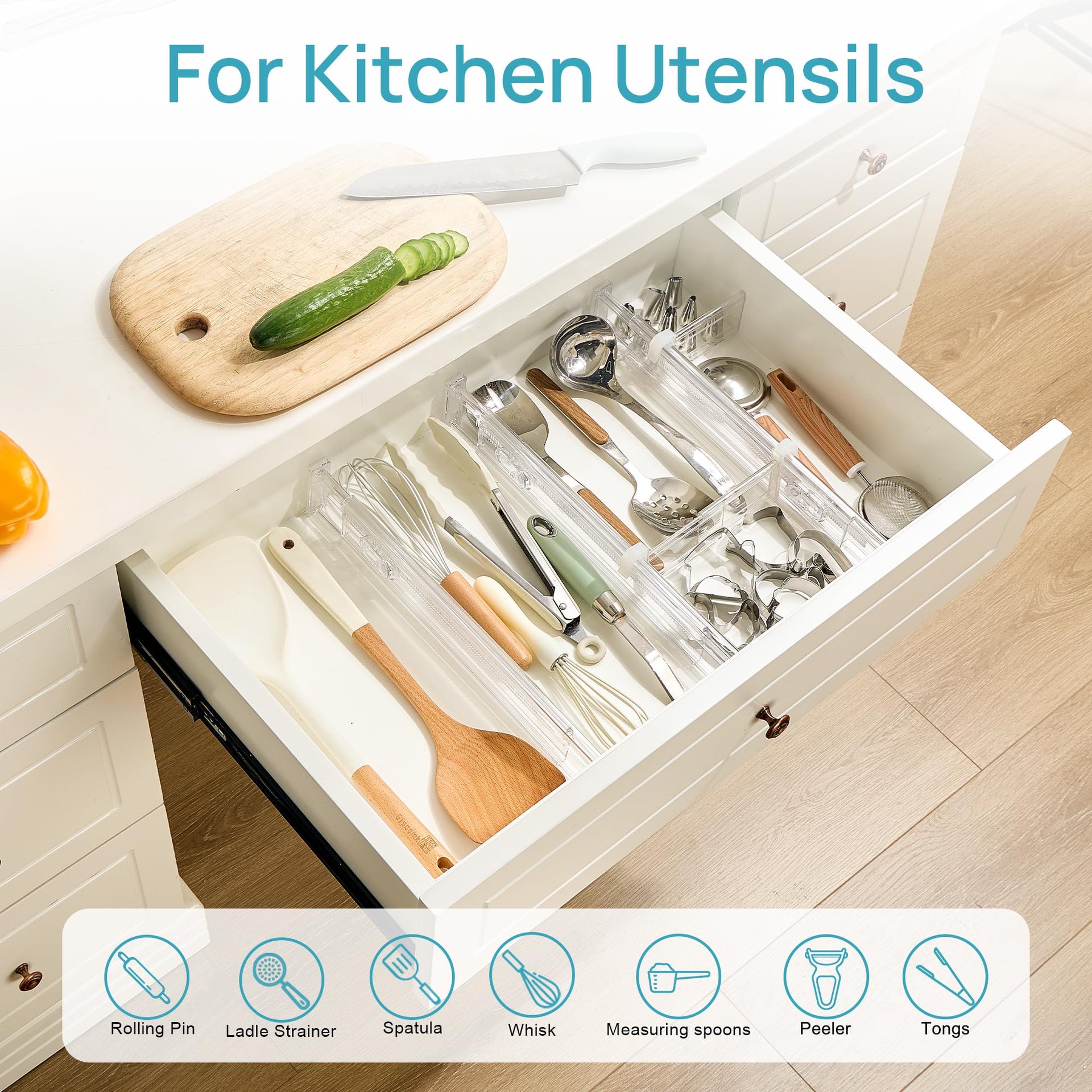 2.36" Drawer Dividers with Expandable Inserts (8 Count)