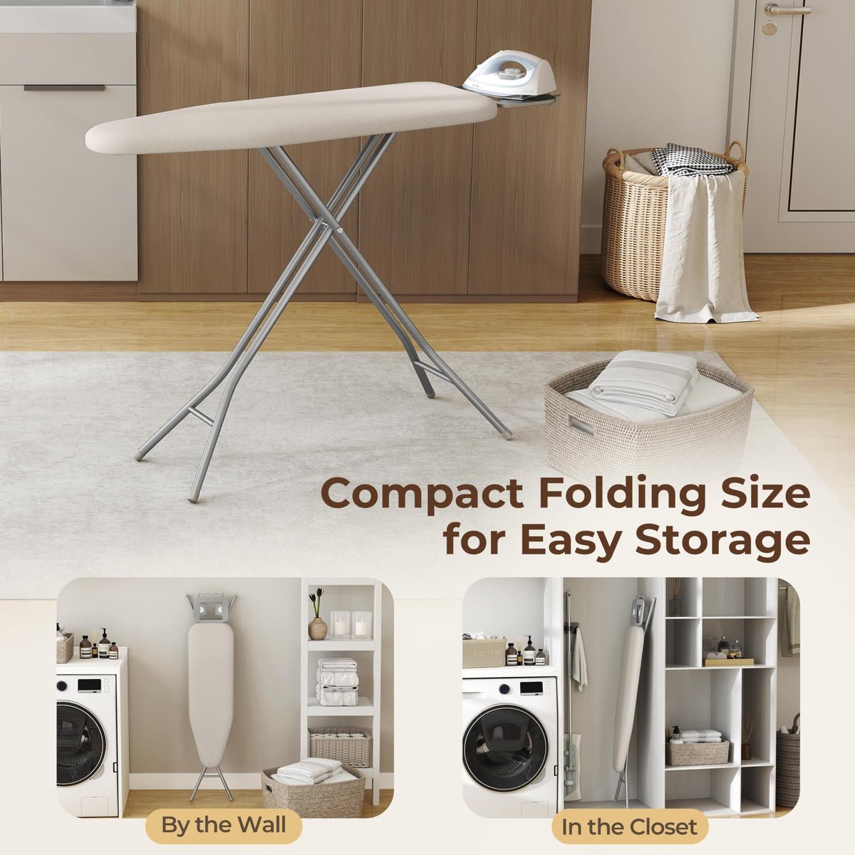 Ironing Board 43"x14" with Heavy Duty Iron Rest