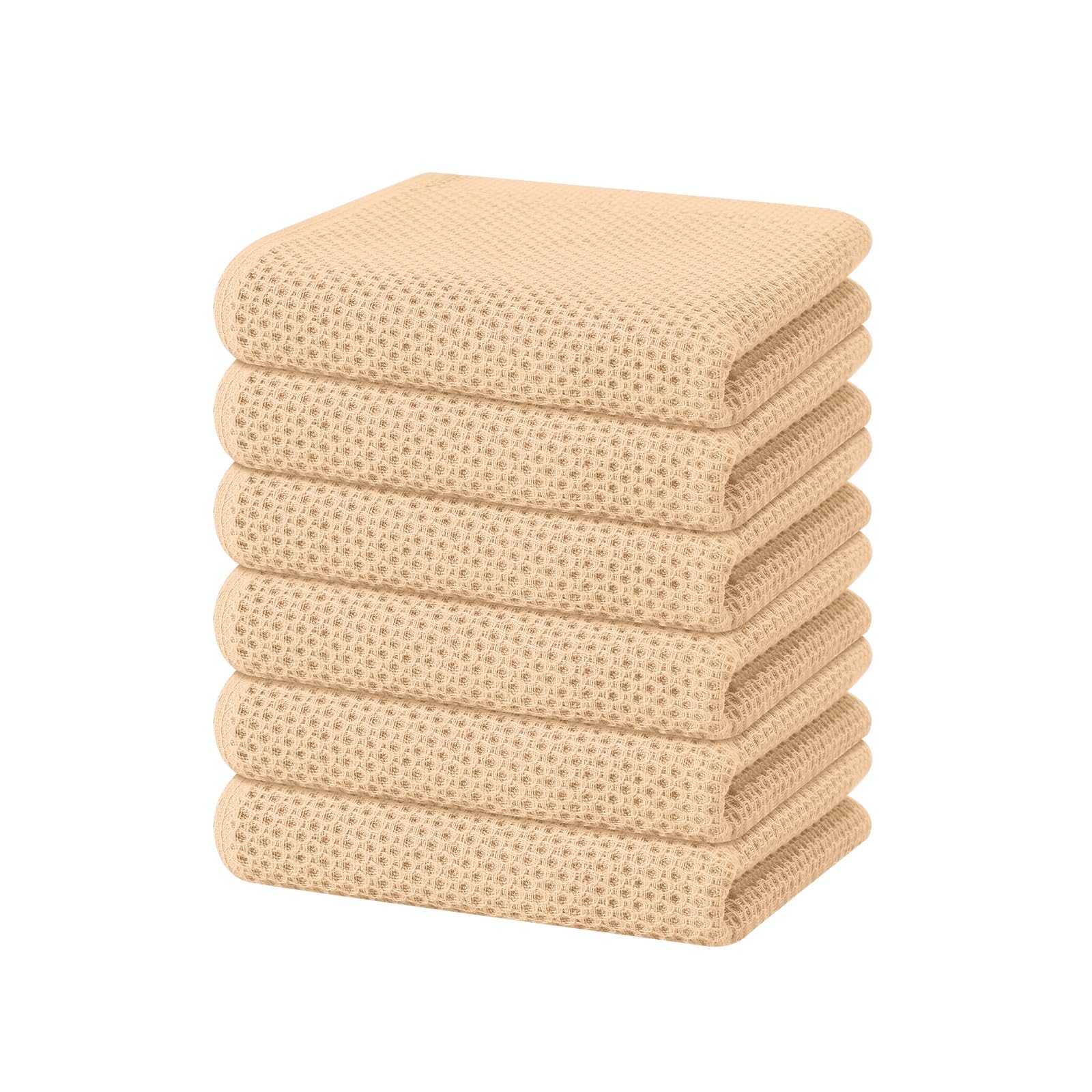 100% Cotton Waffle Weave Kitchen Dish Towels 6 (6 Count)